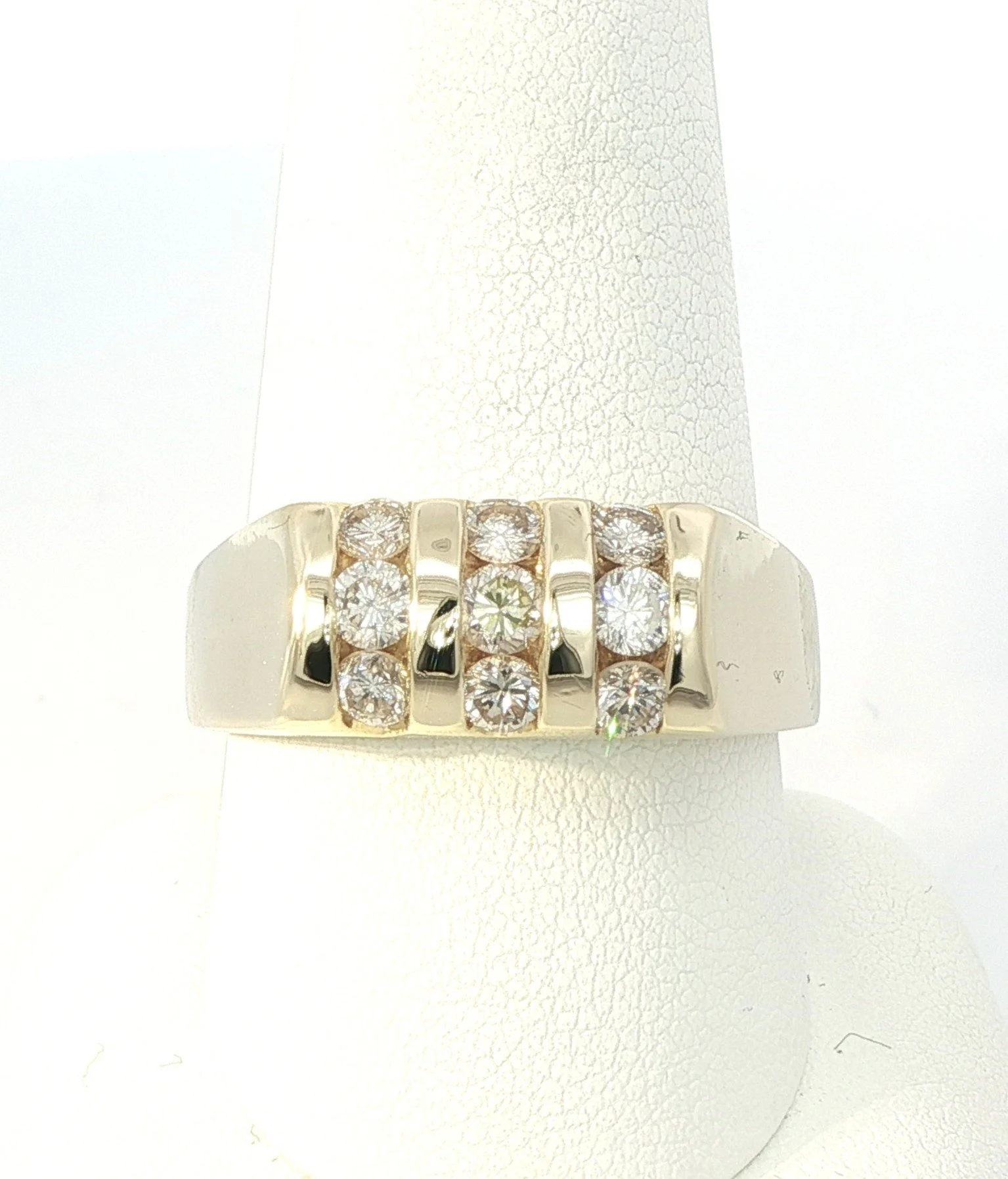 14k Yellow Gold Channel Diamond Band