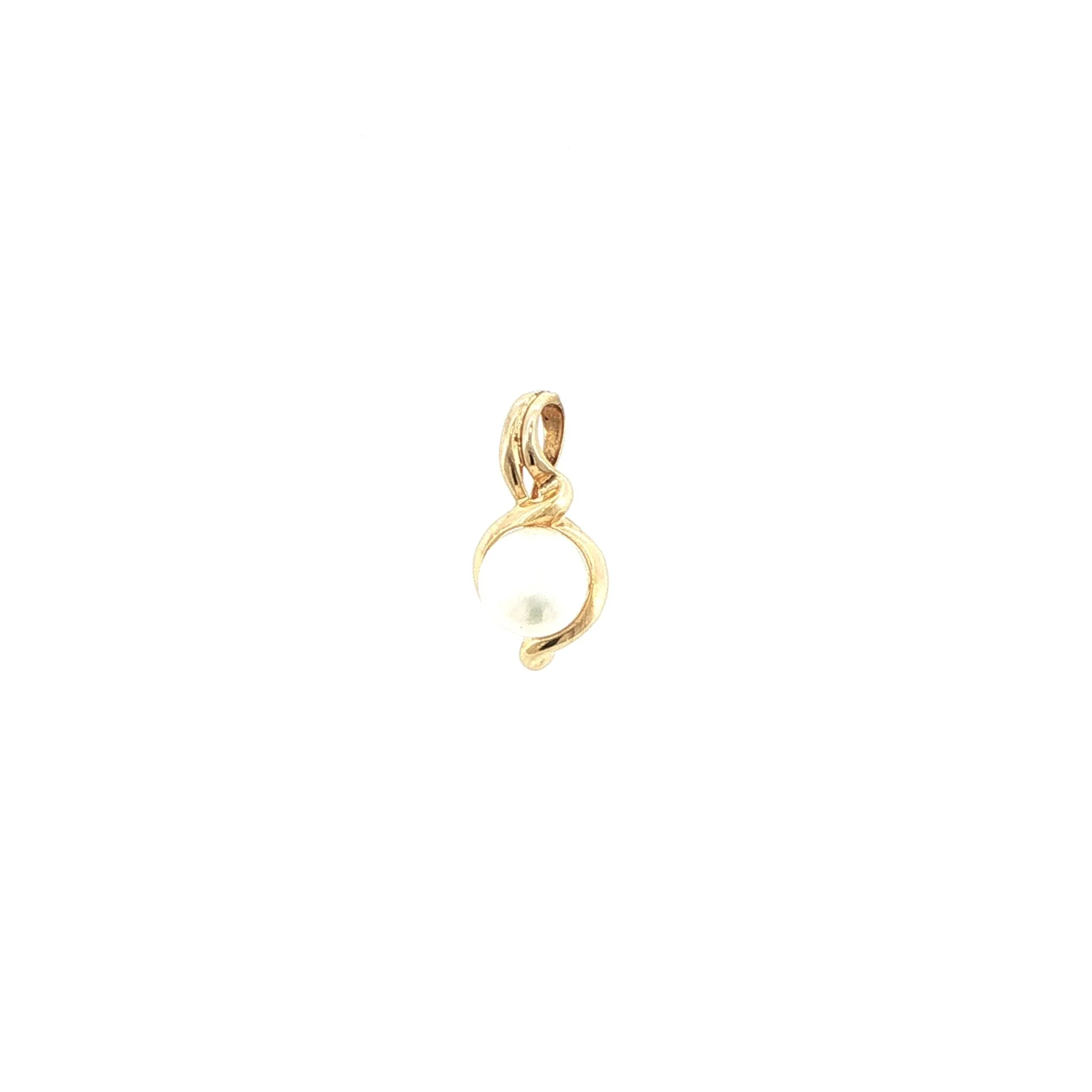 14k Yellow Gold Mabe Pearl Pendant & Pearl Enchancer
