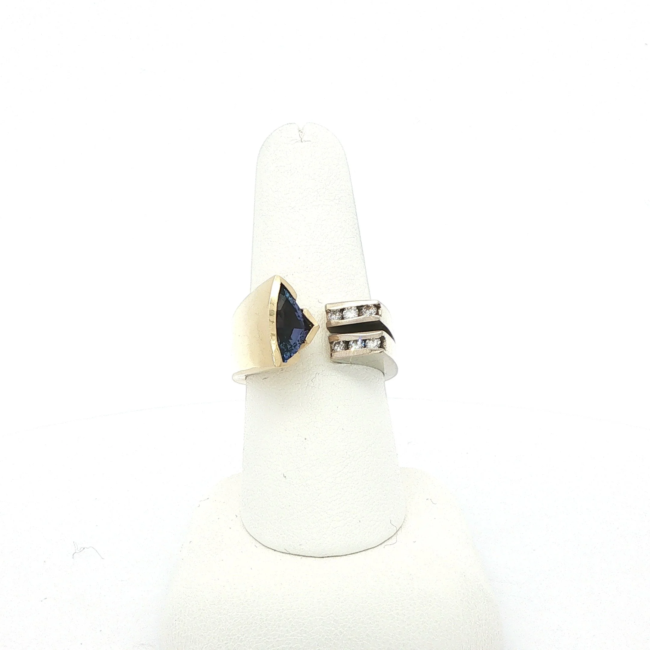 14k Two Toned Diamond & Tanzanite Ring