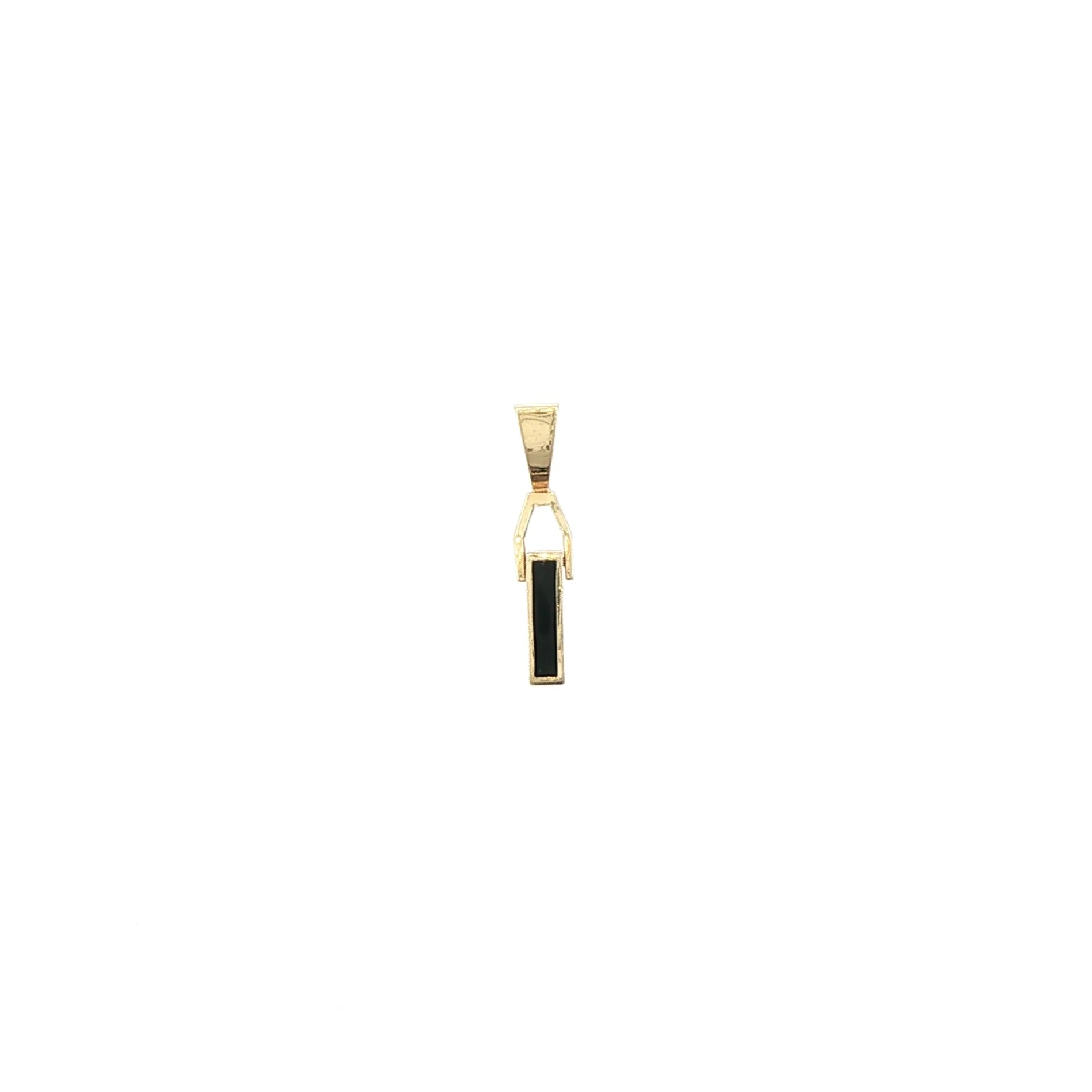 Custom 14K Yellow Gold Onyx Pendant