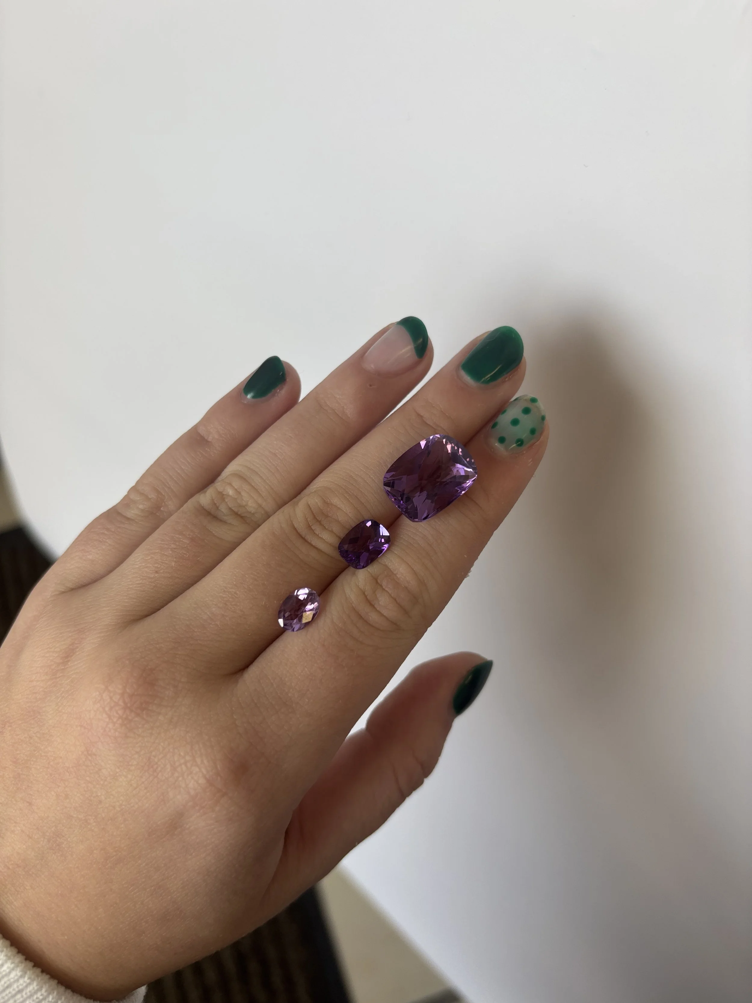 Medium, Medium Dark Amethyst Checkerboard Cut Stones