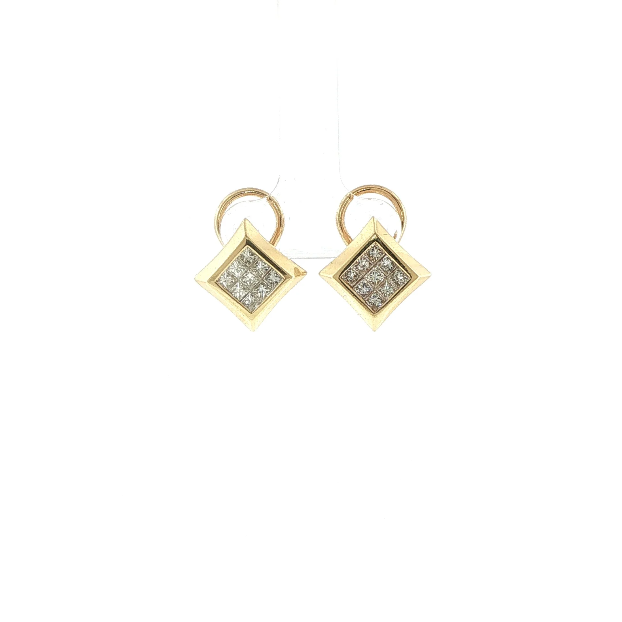 Invisible Diamond Set Pendant & Earrings