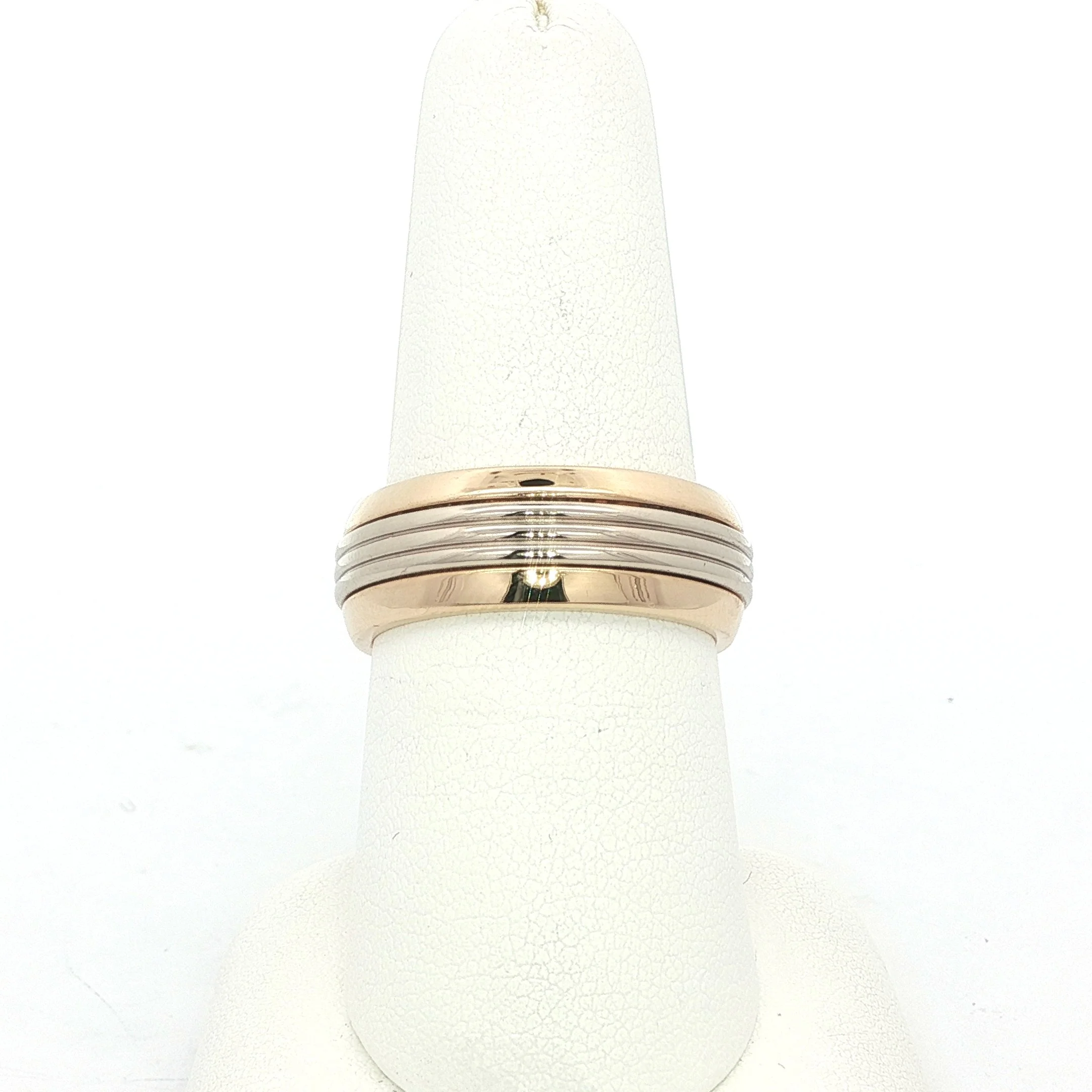 14k Two Toned Ridged Band