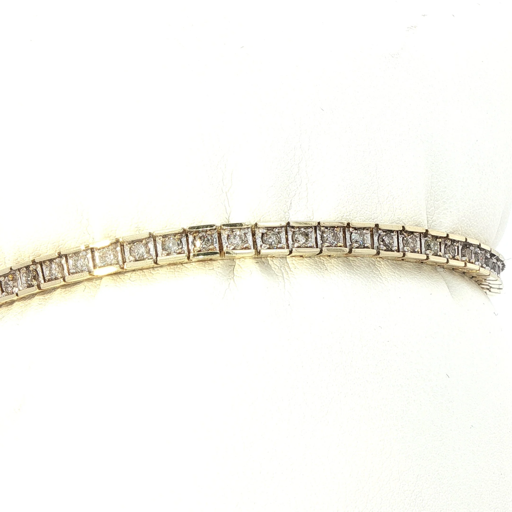 14k Yellow Gold Diamond Tennis Bracelet