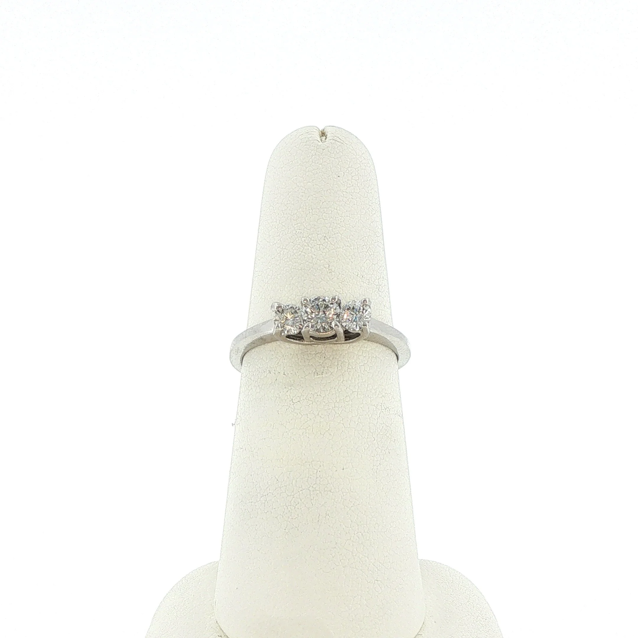 14k White Gold Three Stone Ring