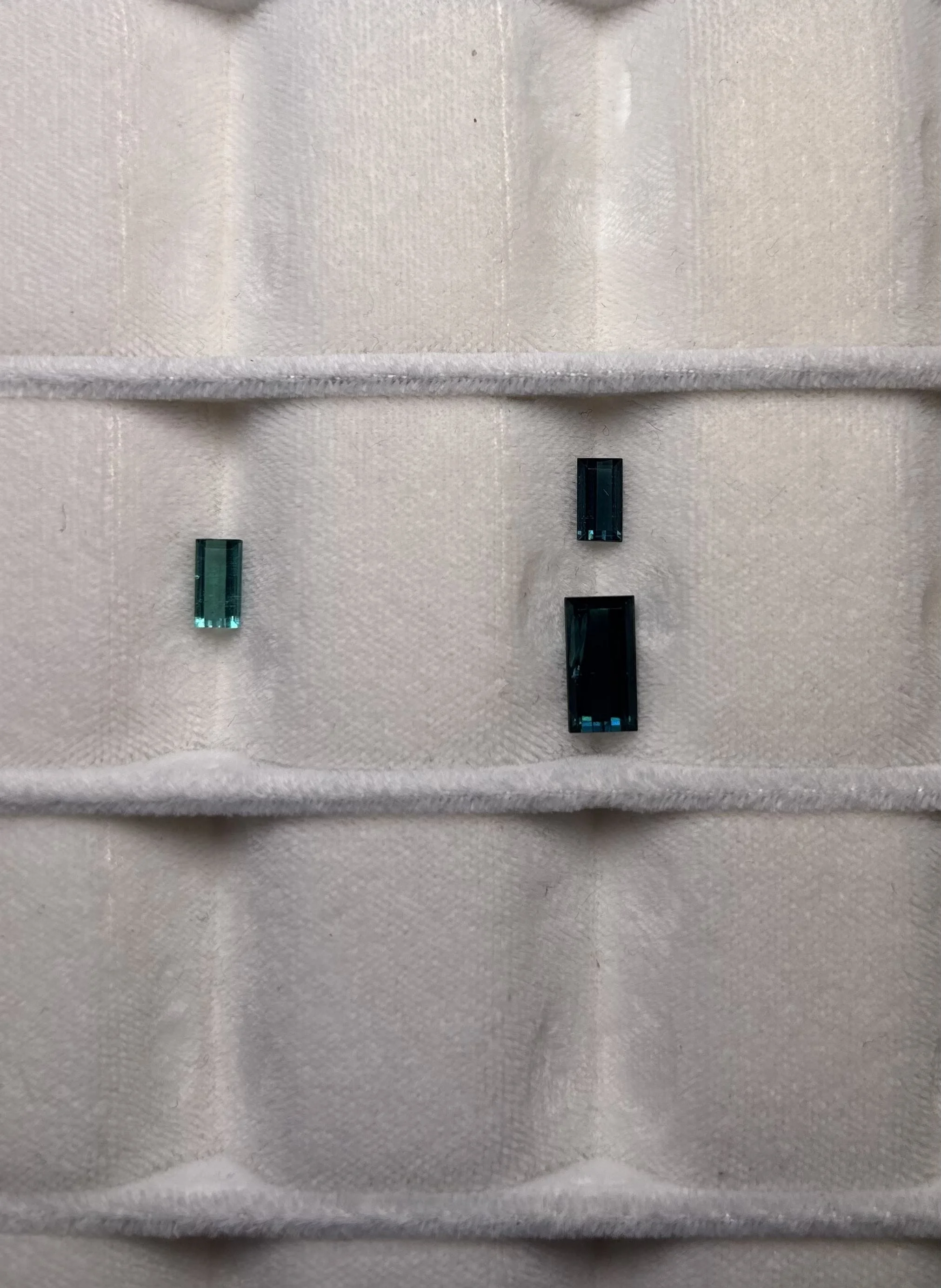 Light and Dark Green Tourmaline Bar Cut