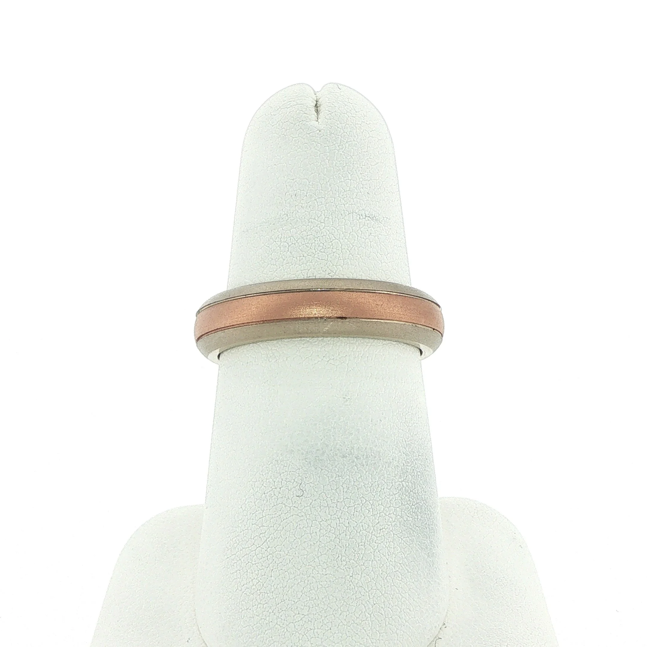 14K Rose & White Gold Matte Finished Band