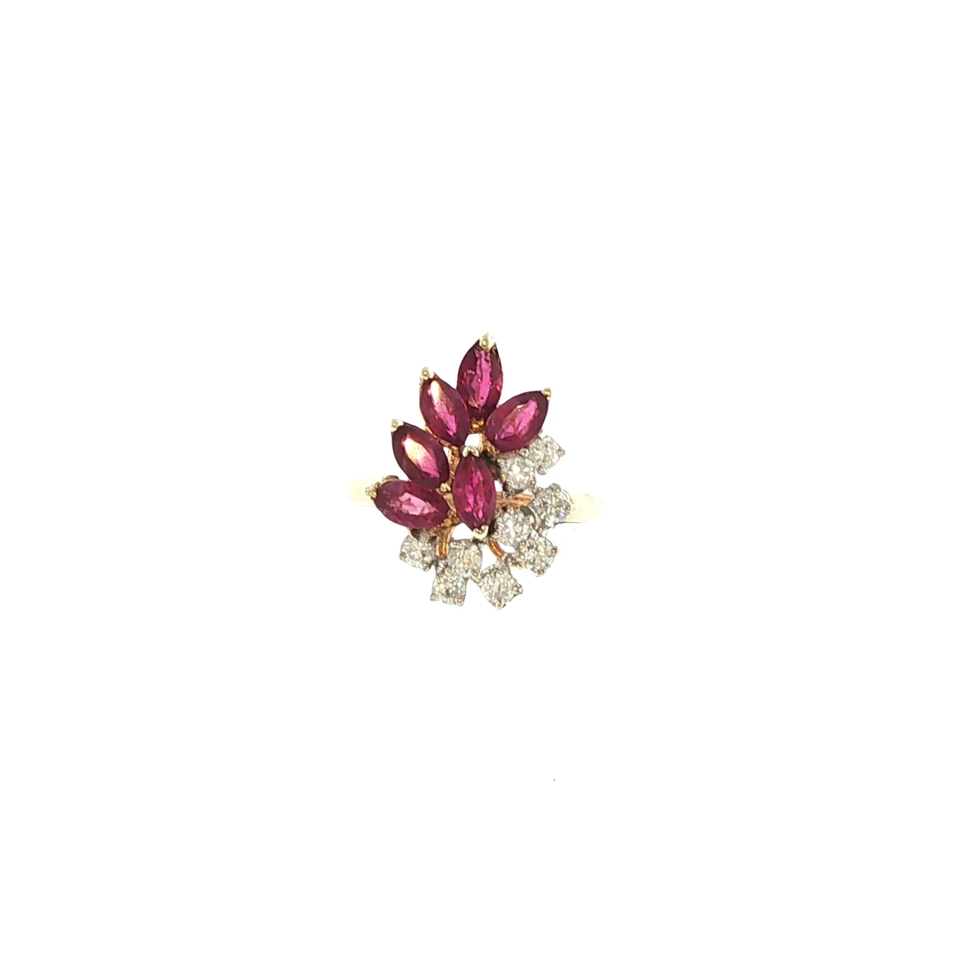 14K Gold Ruby & Diamond Ring