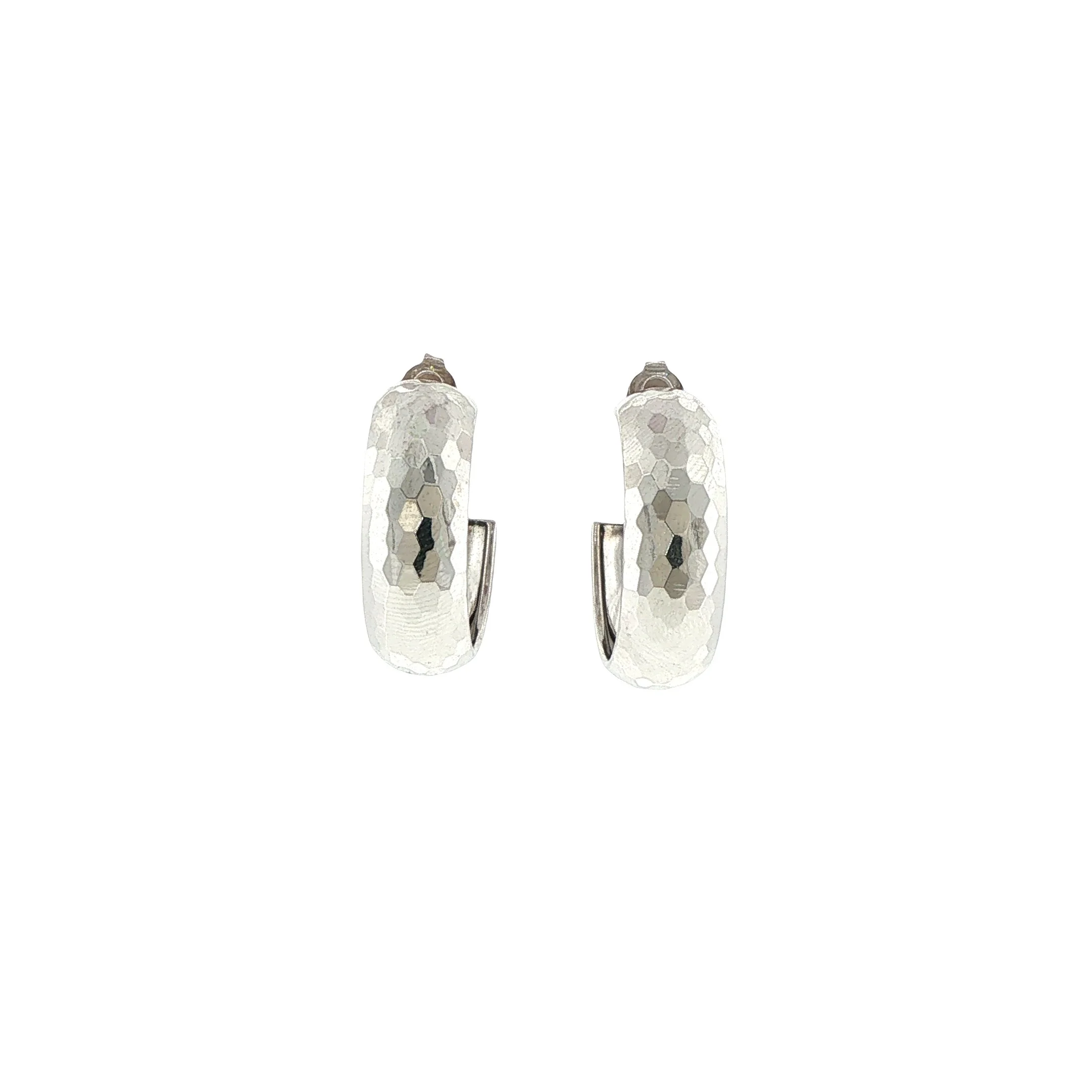 10K White Gold Disco Ball Earrings