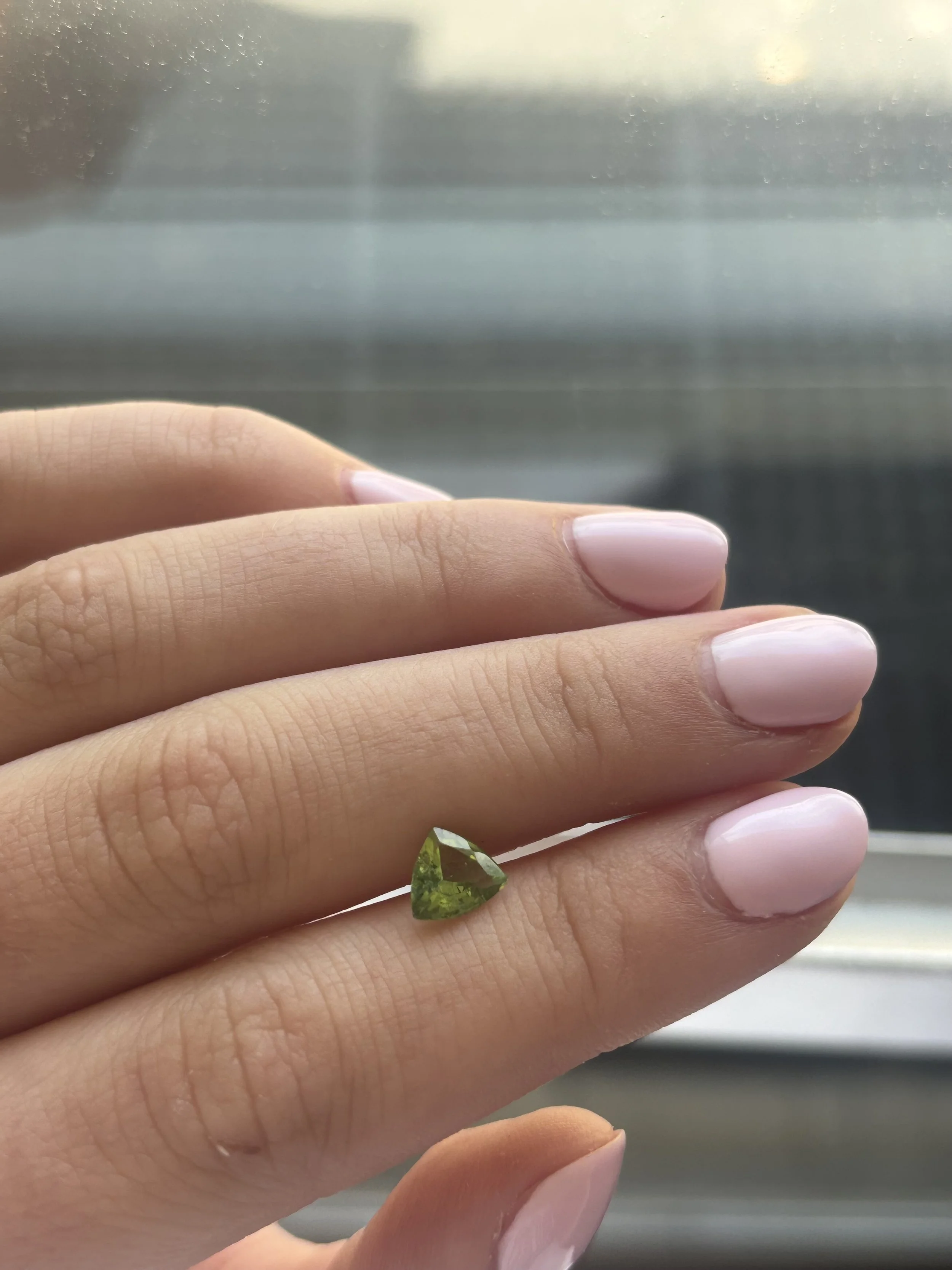 Medium Green Peridot Trillion