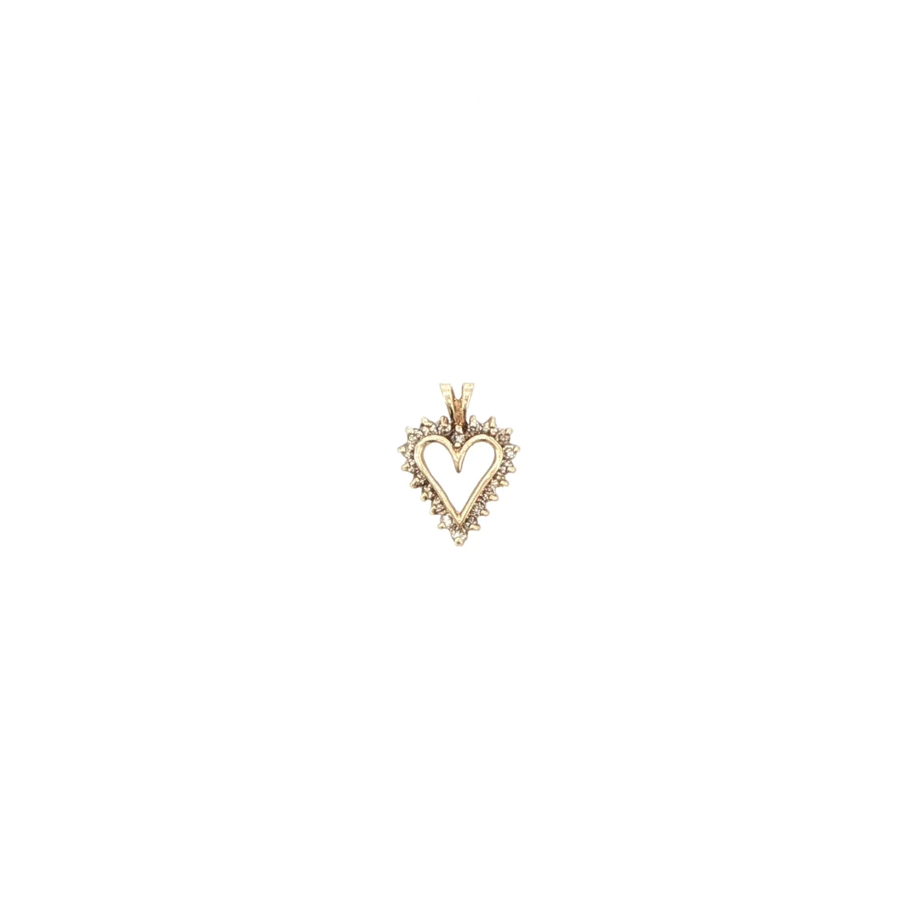 10K Yellow Gold Diamond Heart Pendant