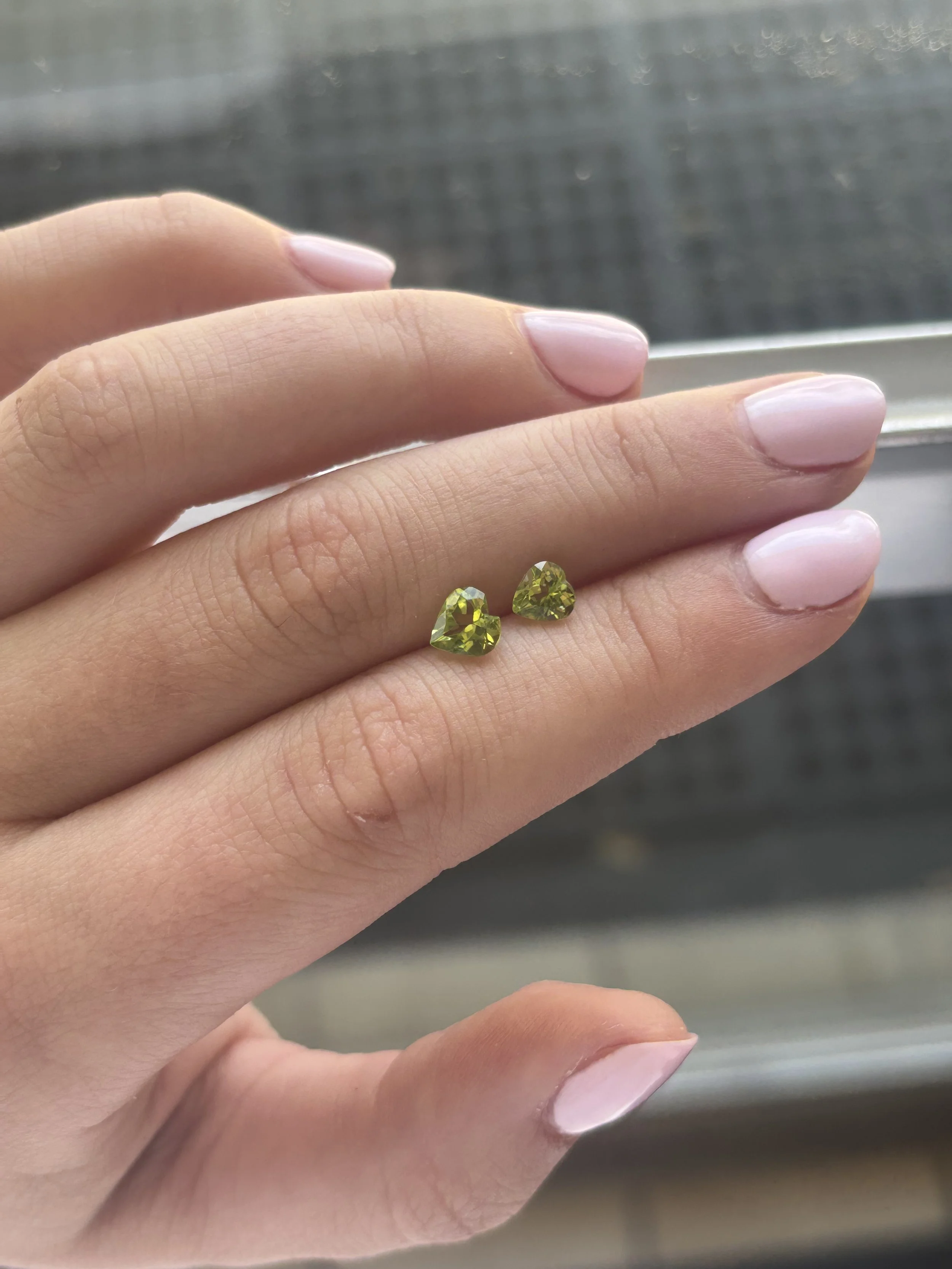 Deep Green Peridot Heart