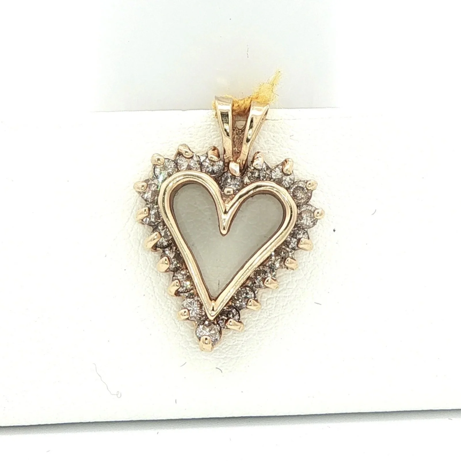 10K Yellow Gold Diamond Heart Pendant