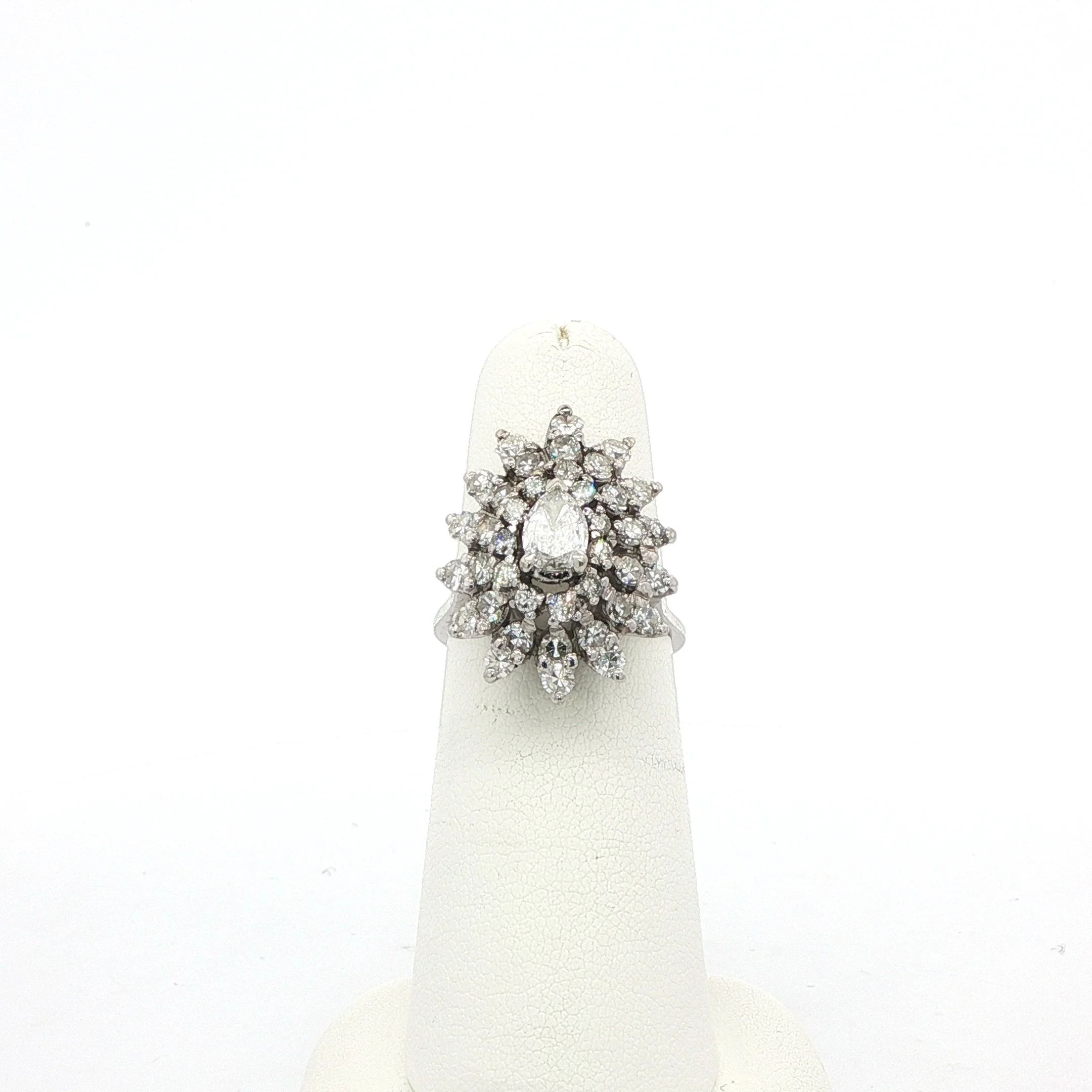 14k White Gold Diamond Cocktail Ring