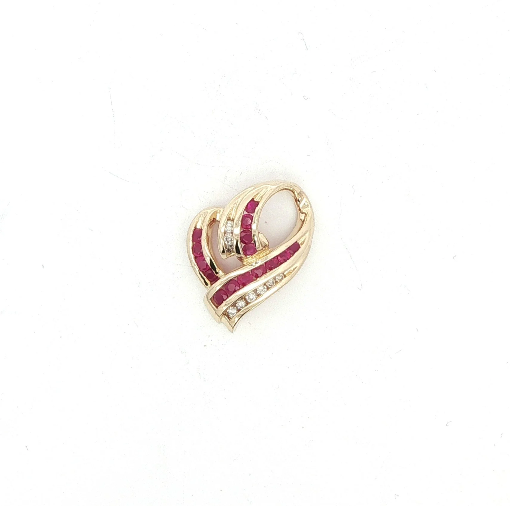 14k Ruby & Diamond Slide Pendant