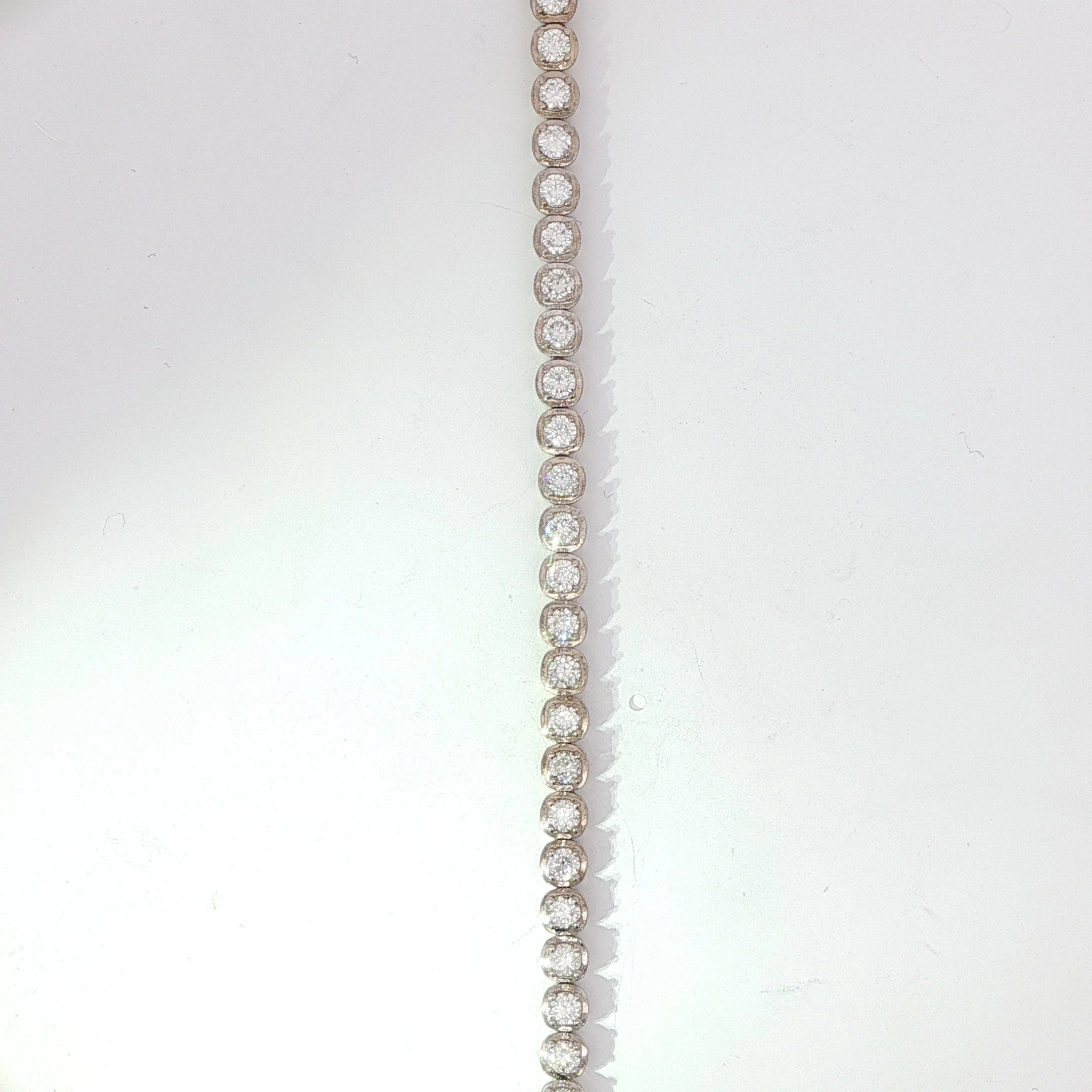 4.36cttw 14k White Gold Natural Diamond Tennis Bracelet