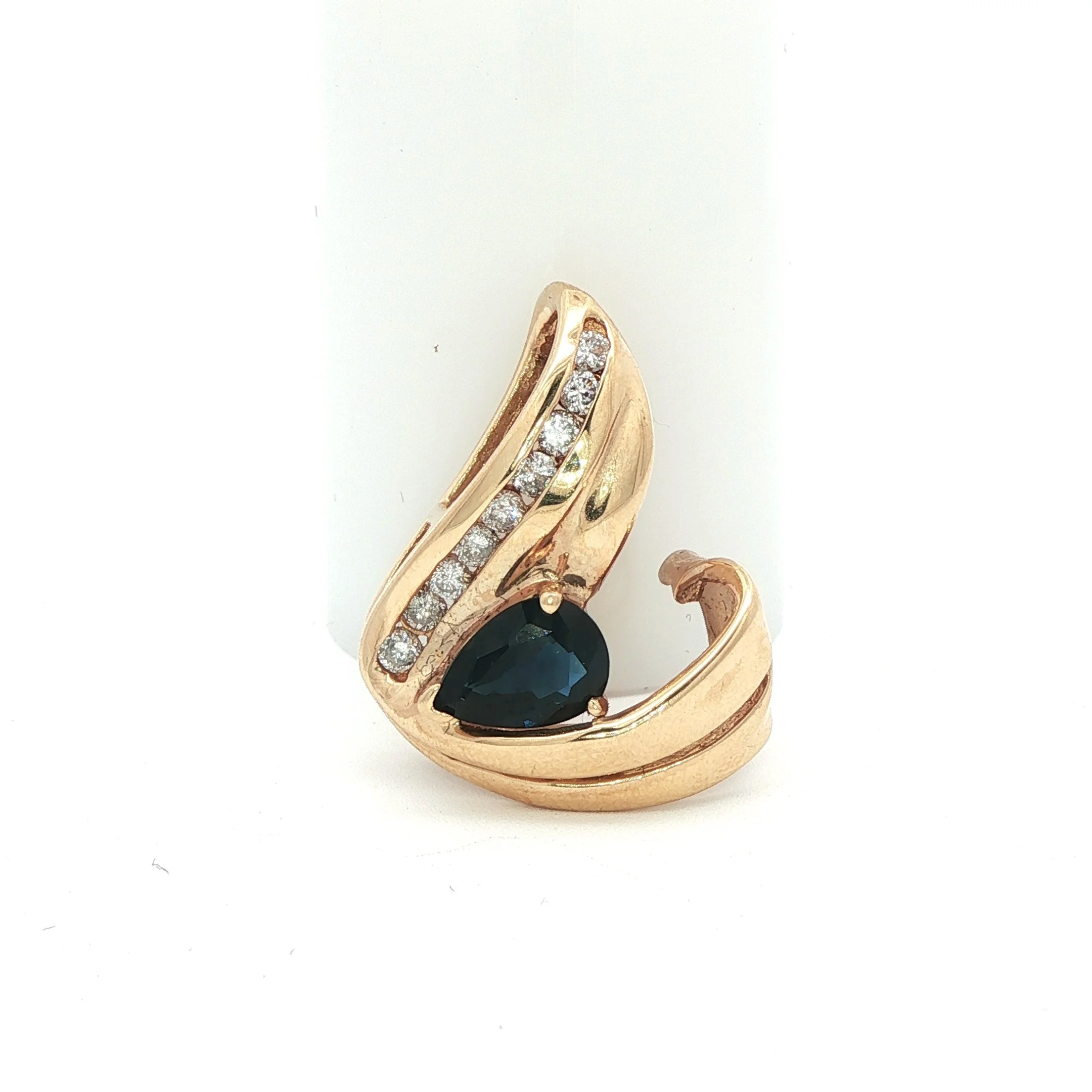 Freeform Sapphire & Diamond Pendant