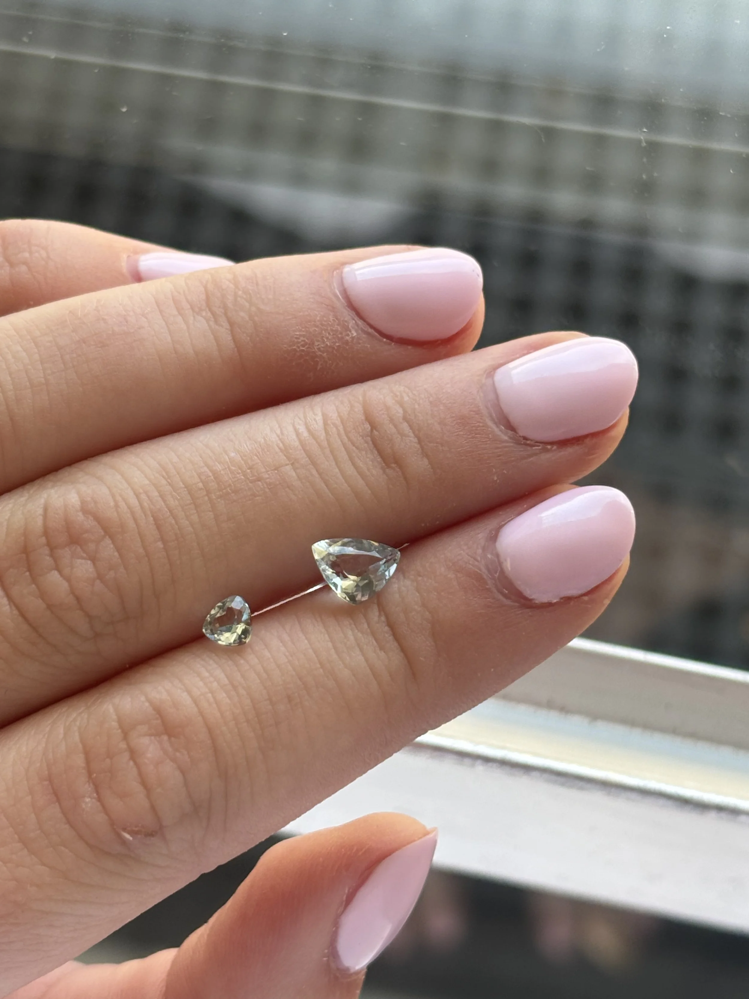 Light Blue Trillion Aquamarine