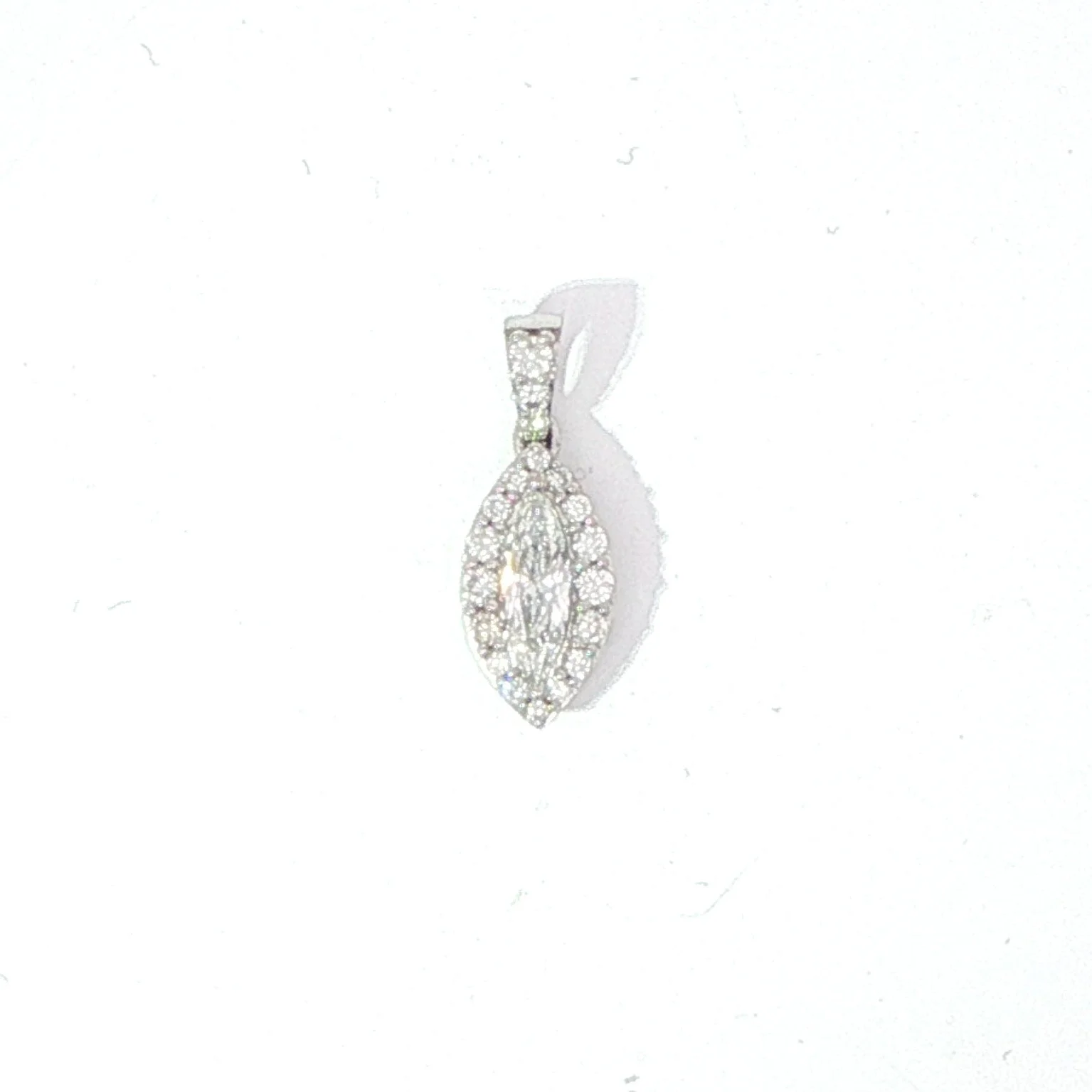 14k White Gold Custom Diamond Pendant