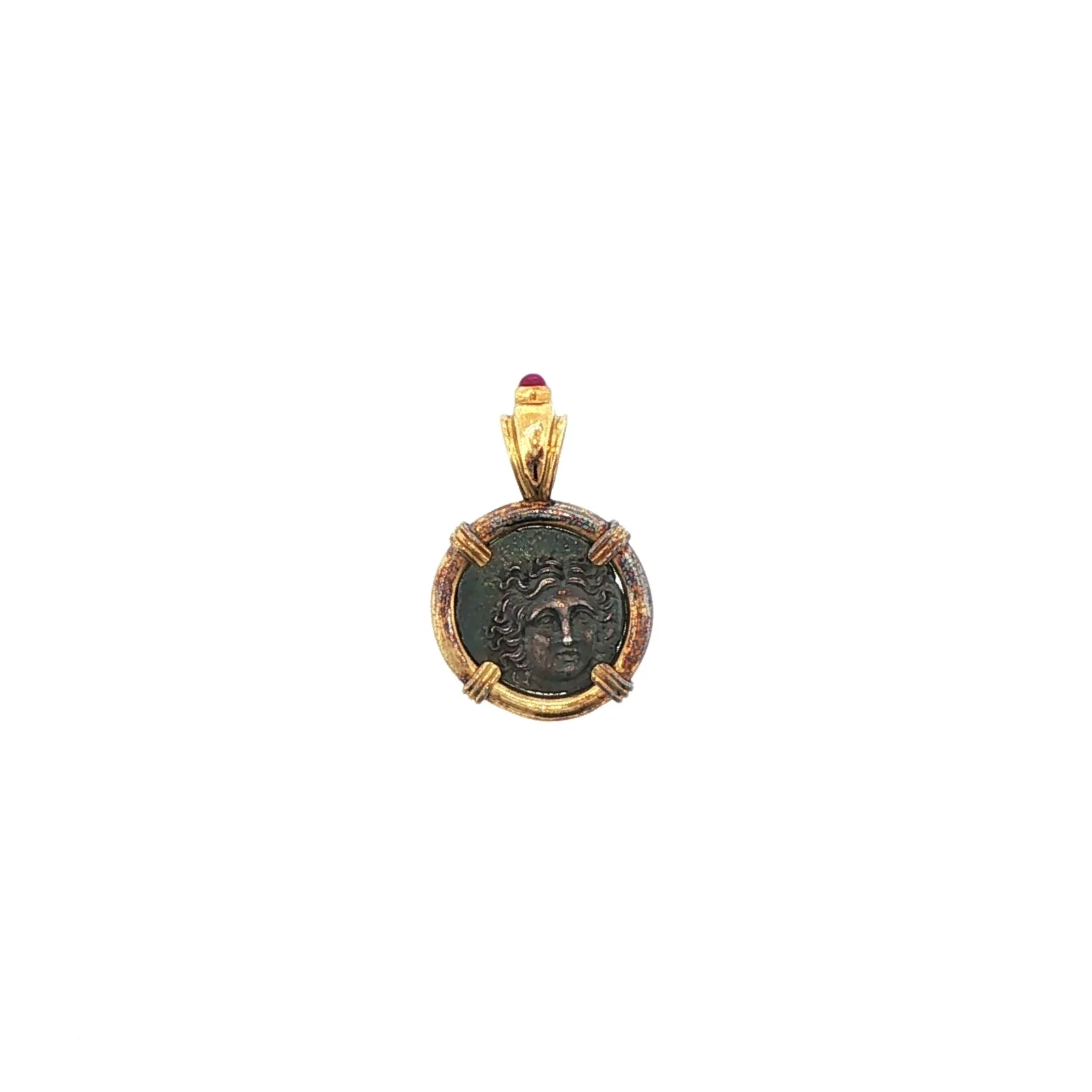 10k Yellow Gold Fancy Frame, With An Ancient Roman Coin