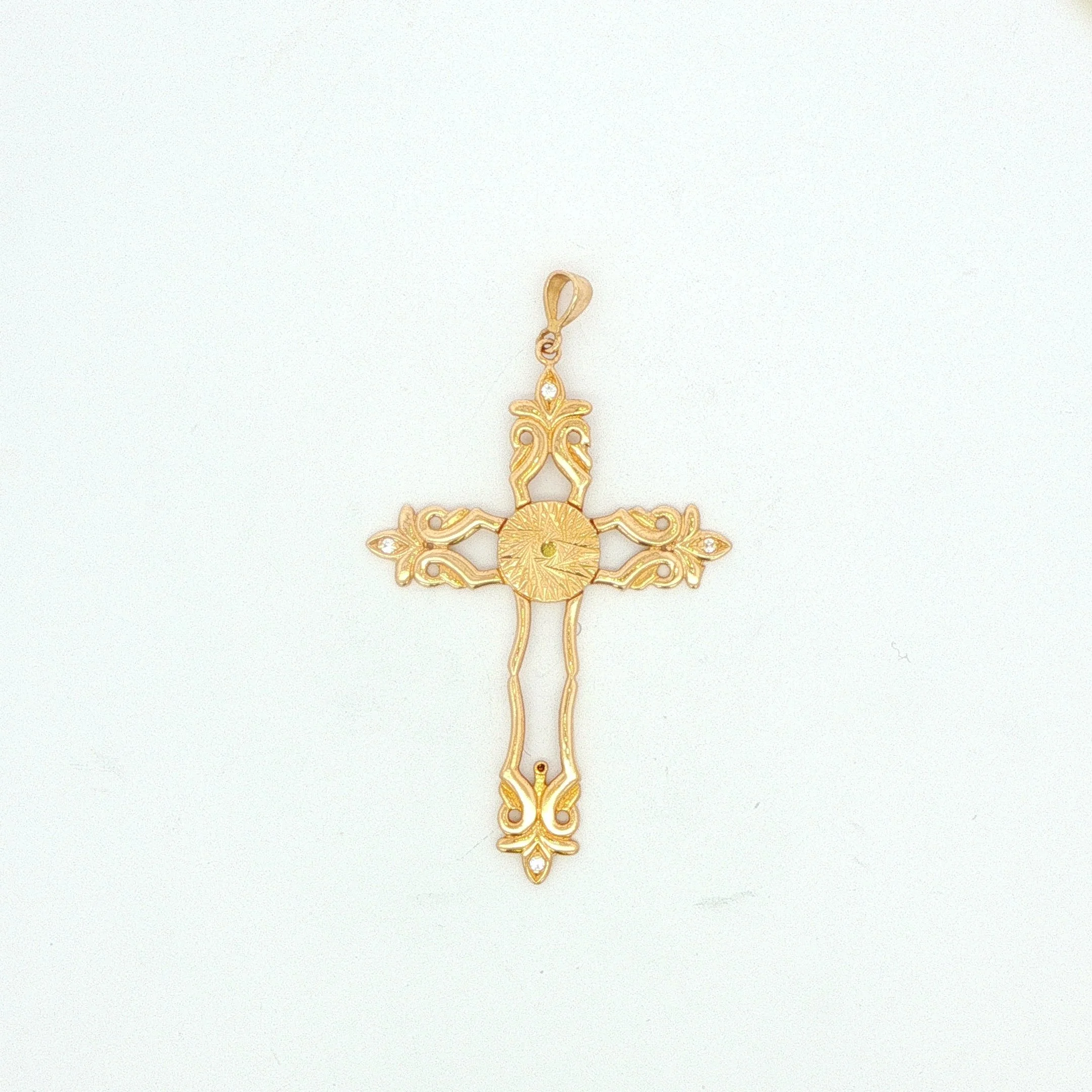 21k Filigree Diamond Cross