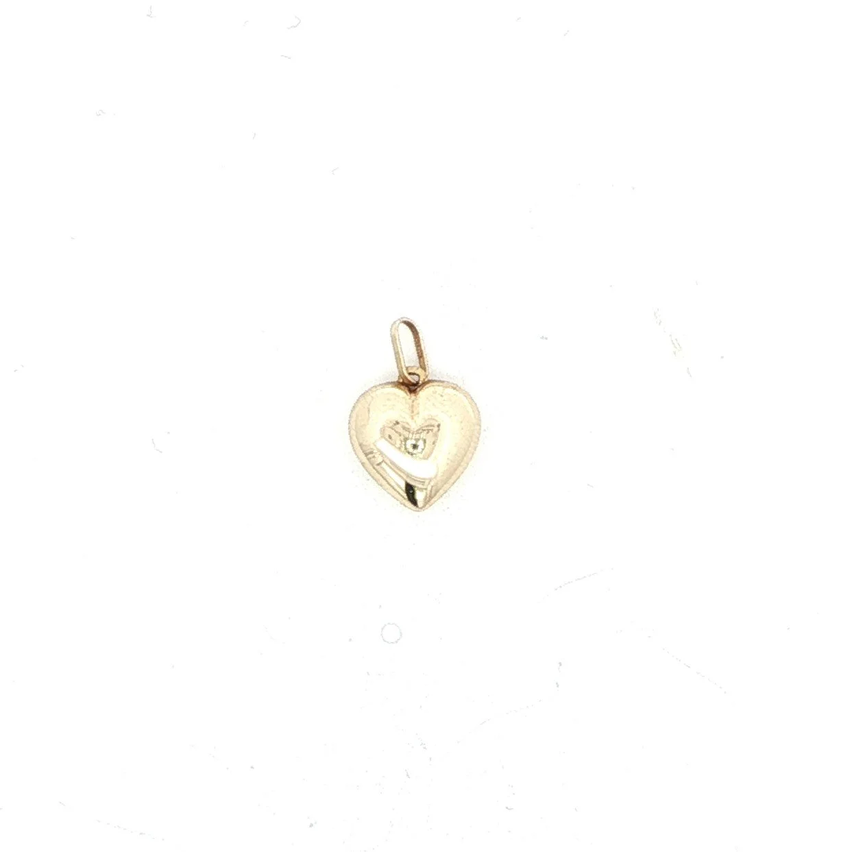 14k Yellow Gold Small Puffed Heart Charm