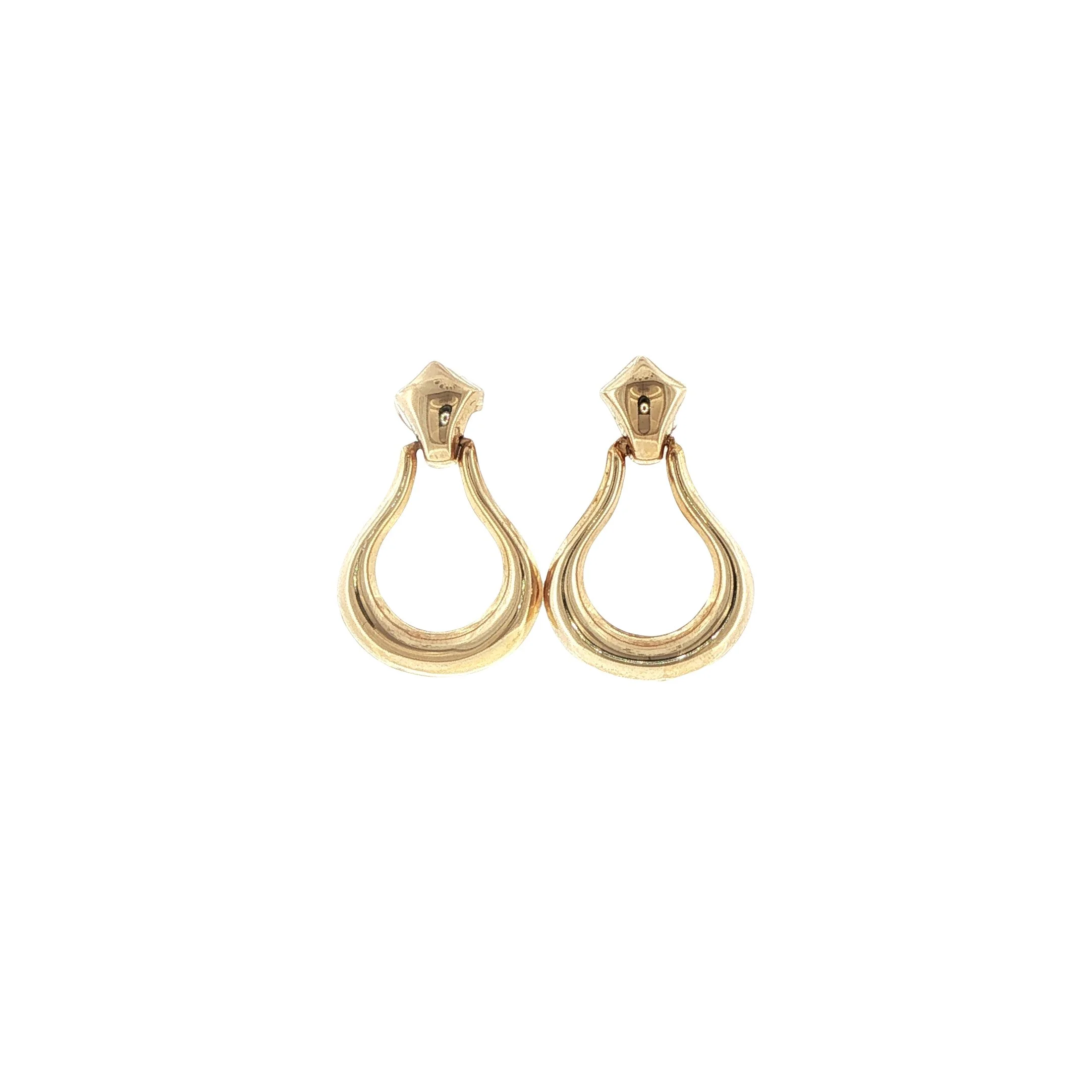 14k Yellow Gold "Door Knocker" Earrings