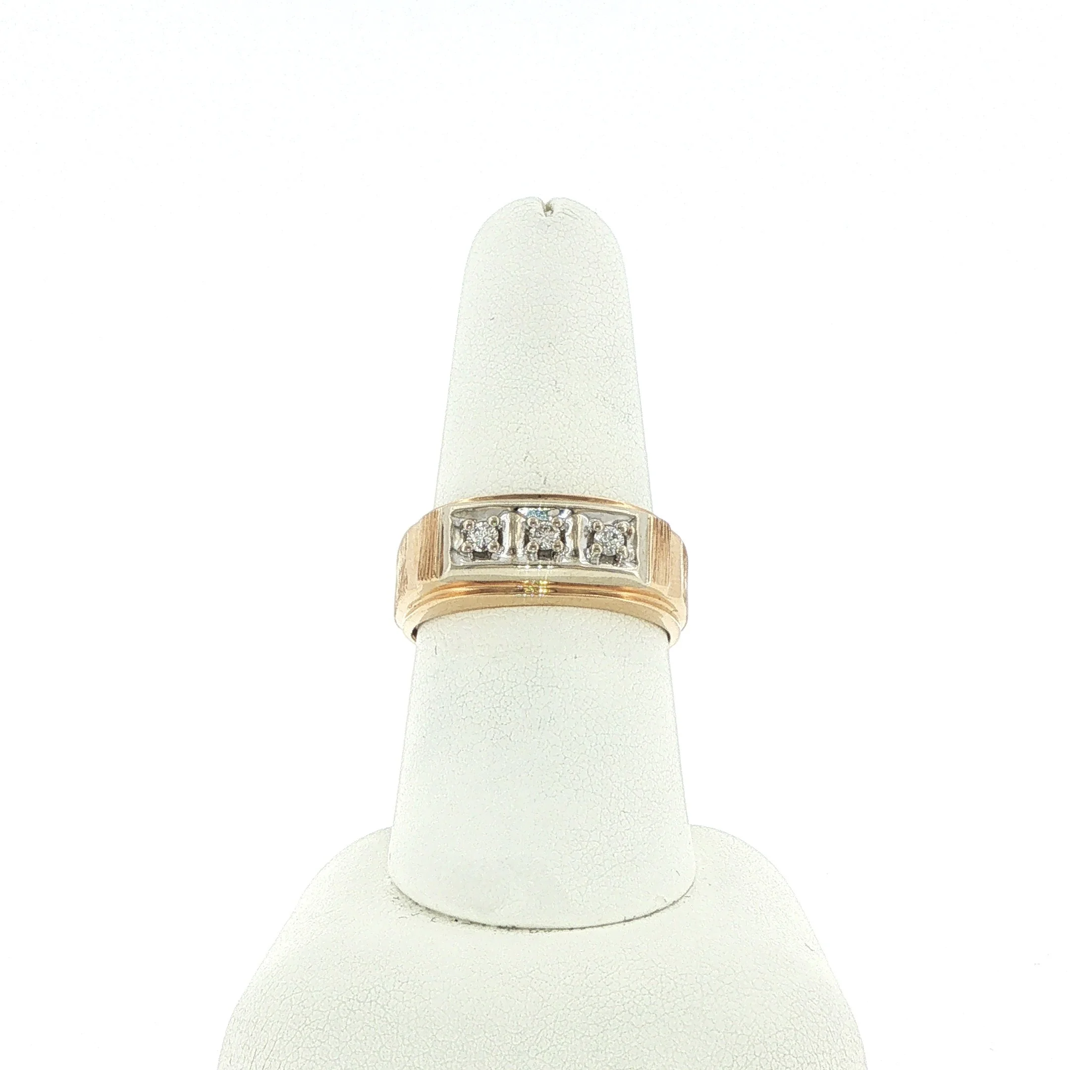 14k Yellow Gold Three-Stone Diamond Band