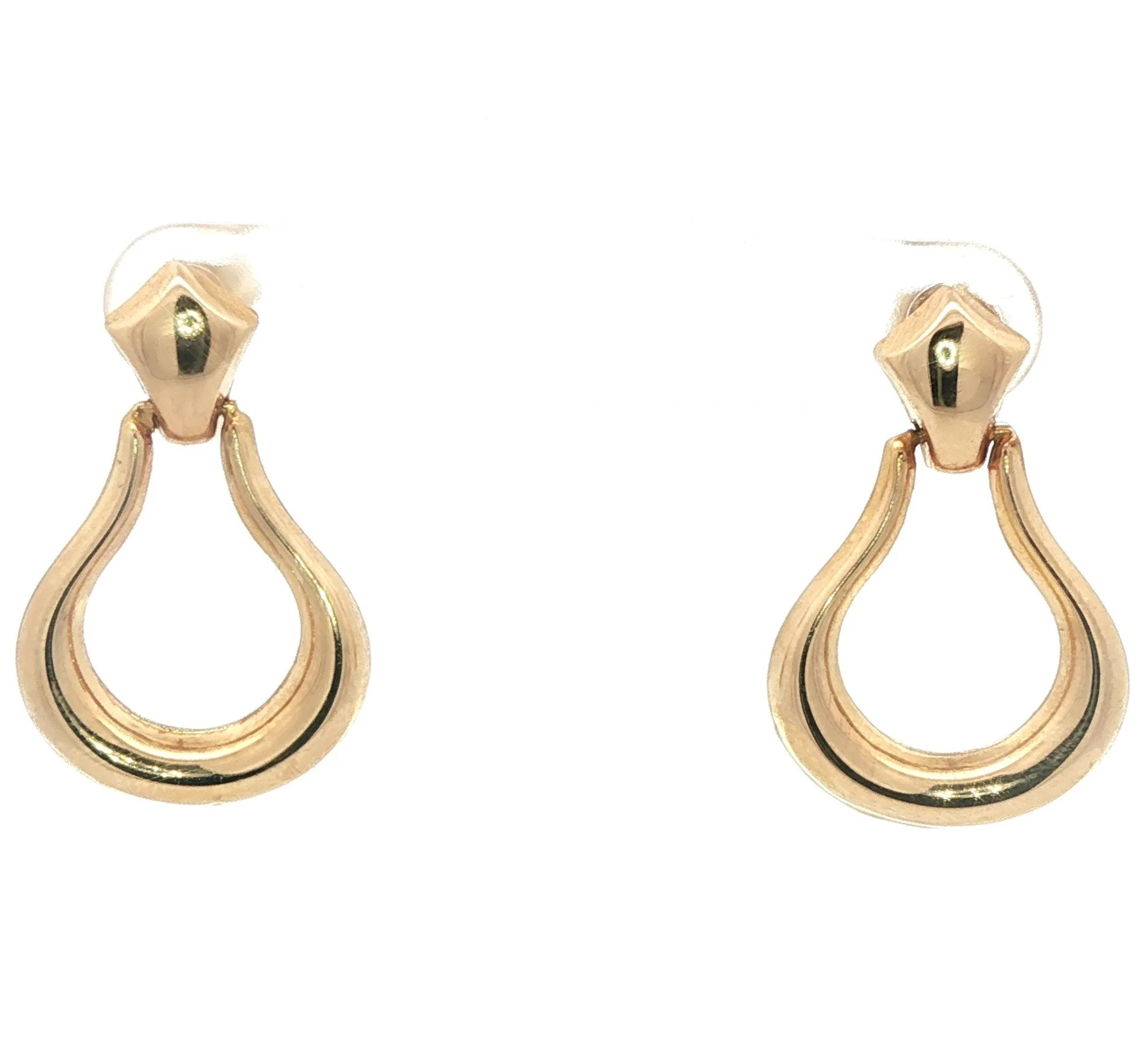 14k Yellow Gold "Door Knocker" Earrings