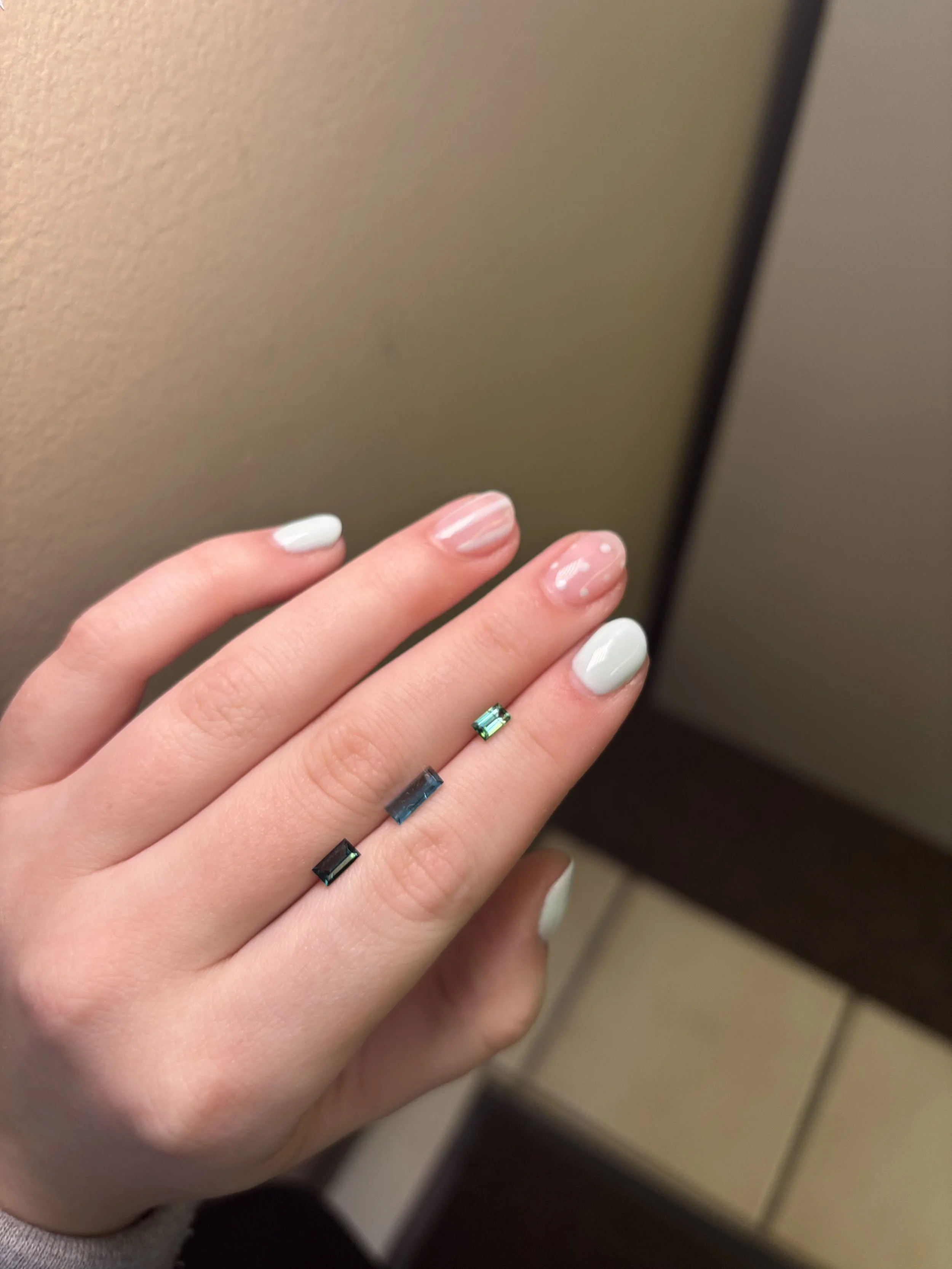 Light and Dark Green Tourmaline Baguettes