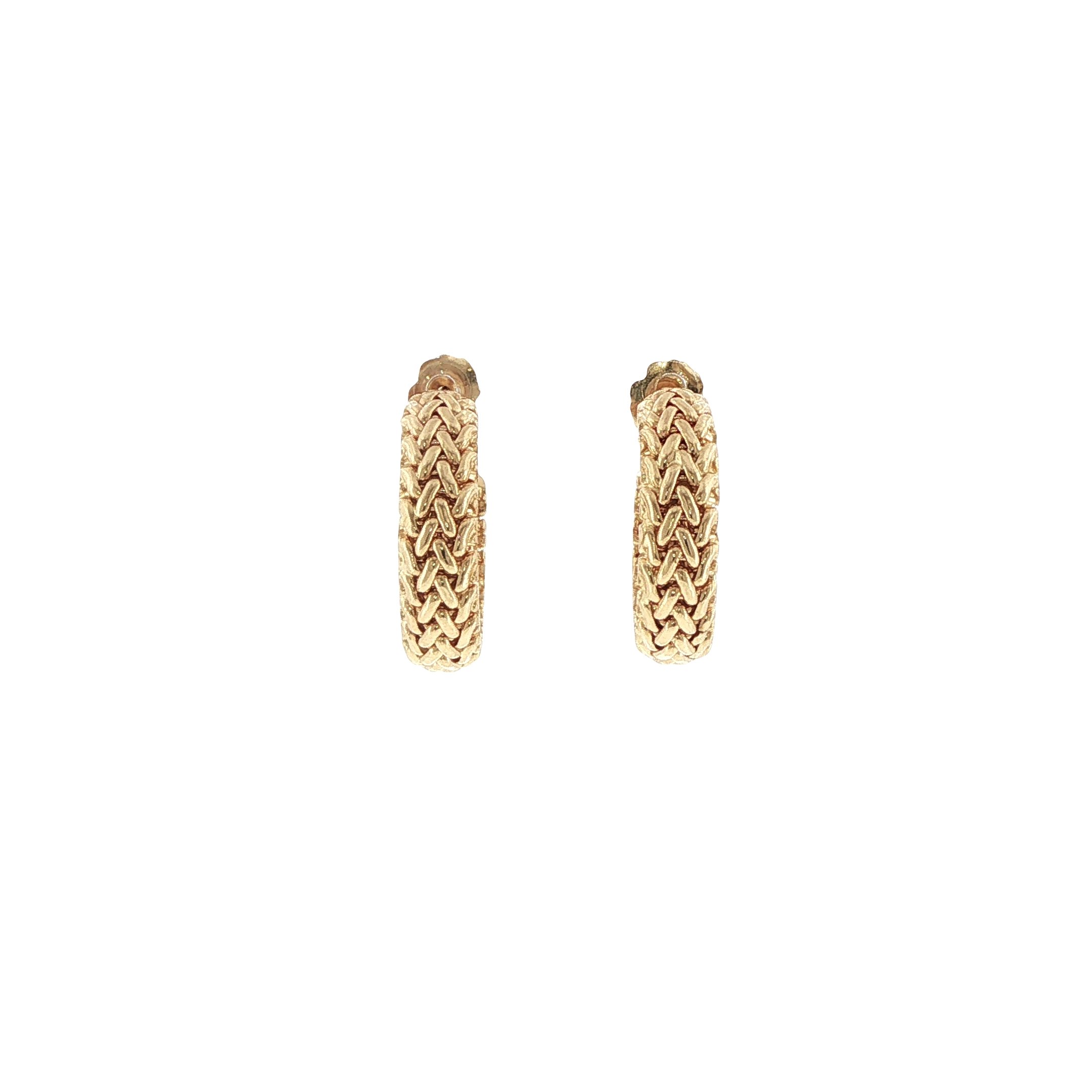 14K Woven Half Hoop Earrings