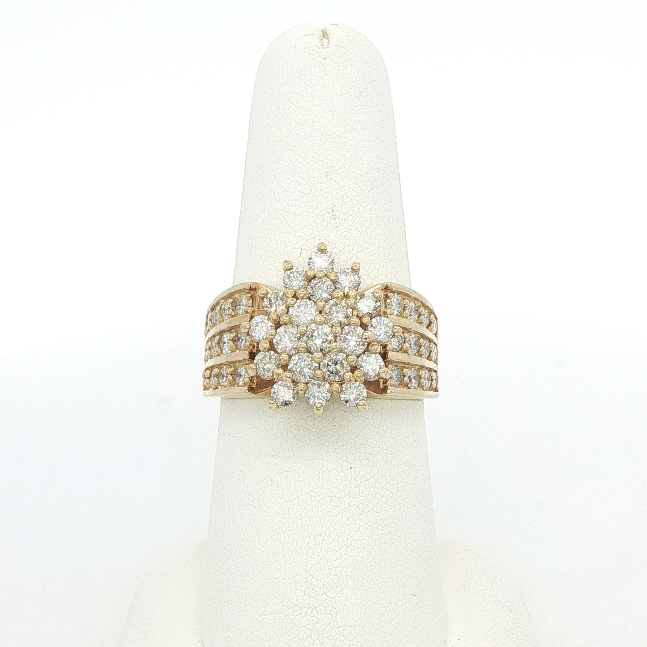 14k Diamond Cluster Cocktail Ring