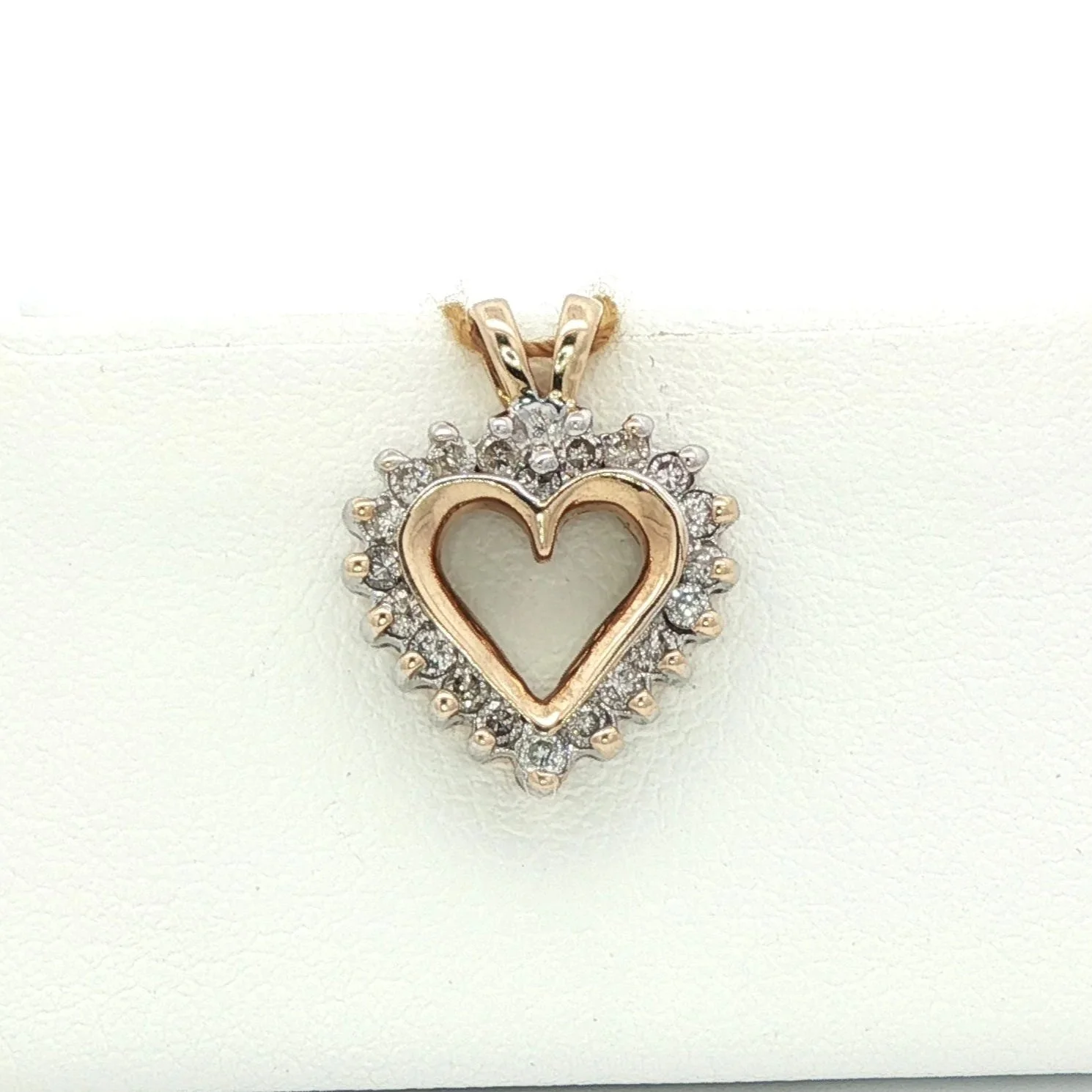 10k Yellow Gold Diamond Heart Pendant