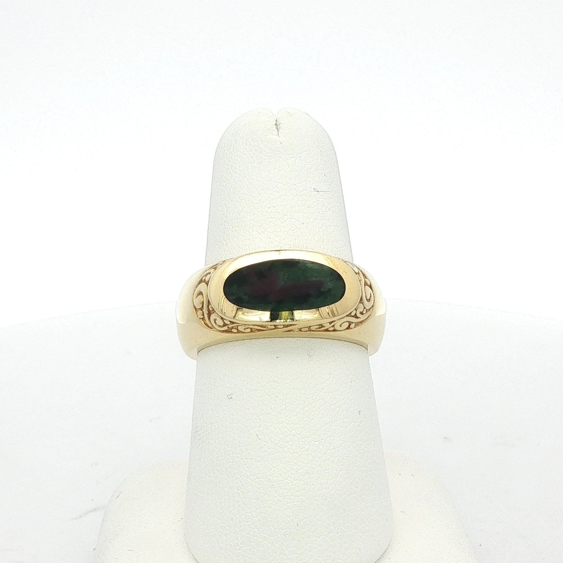 Ruby & Zoisite Inlay 18k Ring