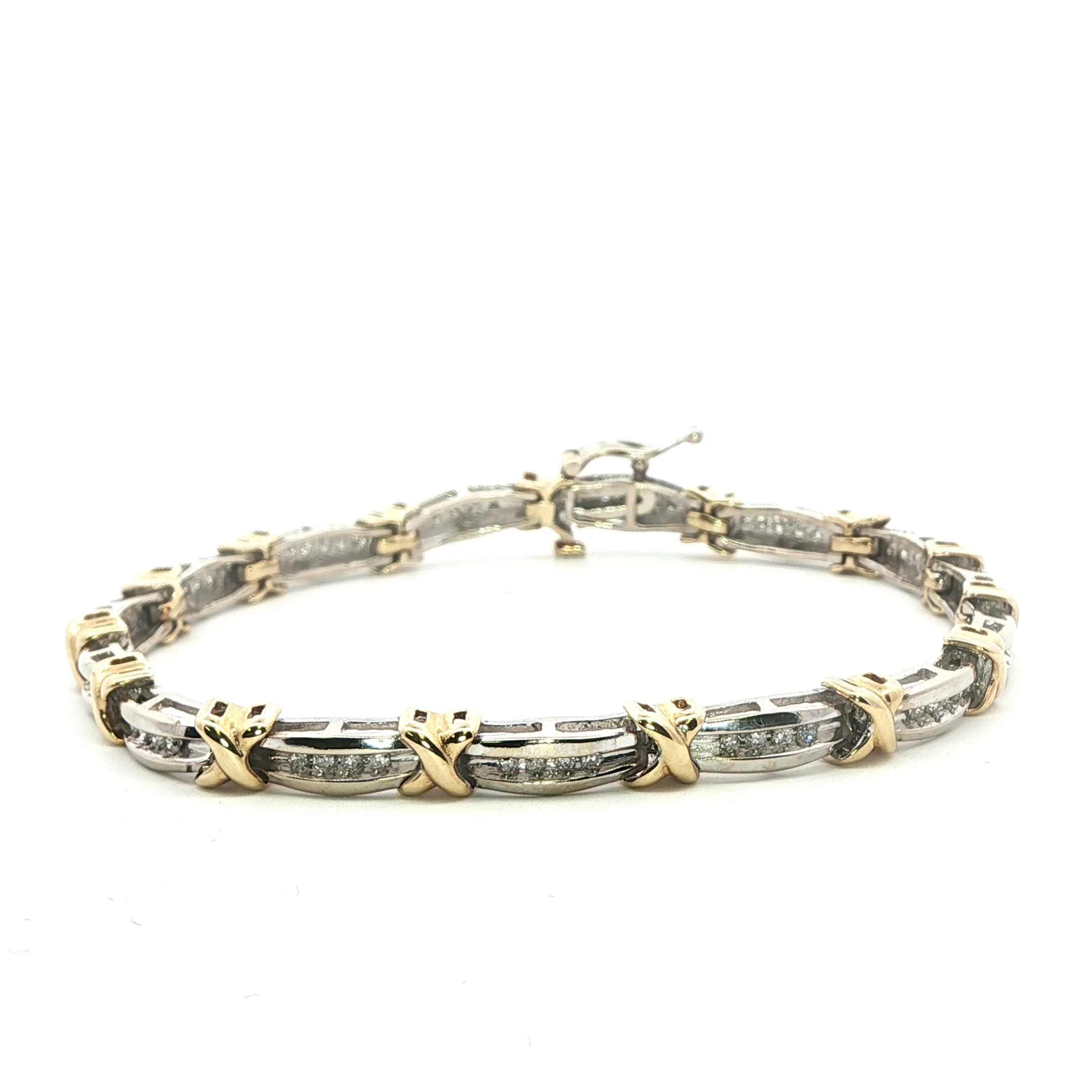 10k Two Toned Tennis Bracelet