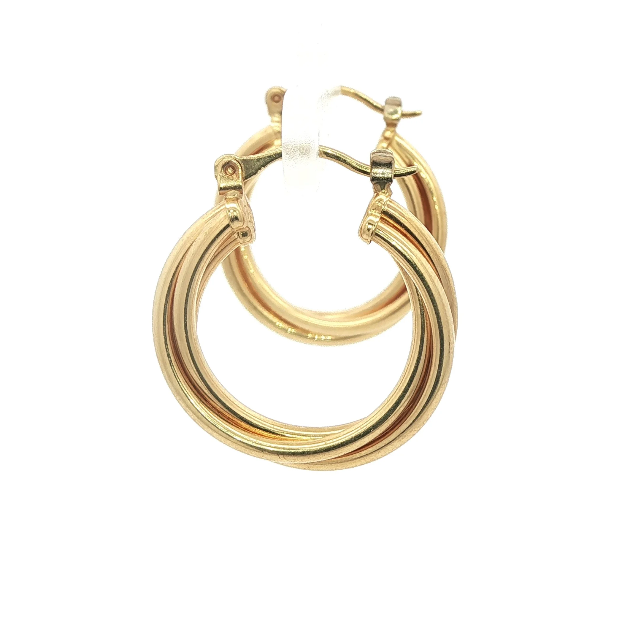 18k Yellow Gold Twisted Hoop Earrings