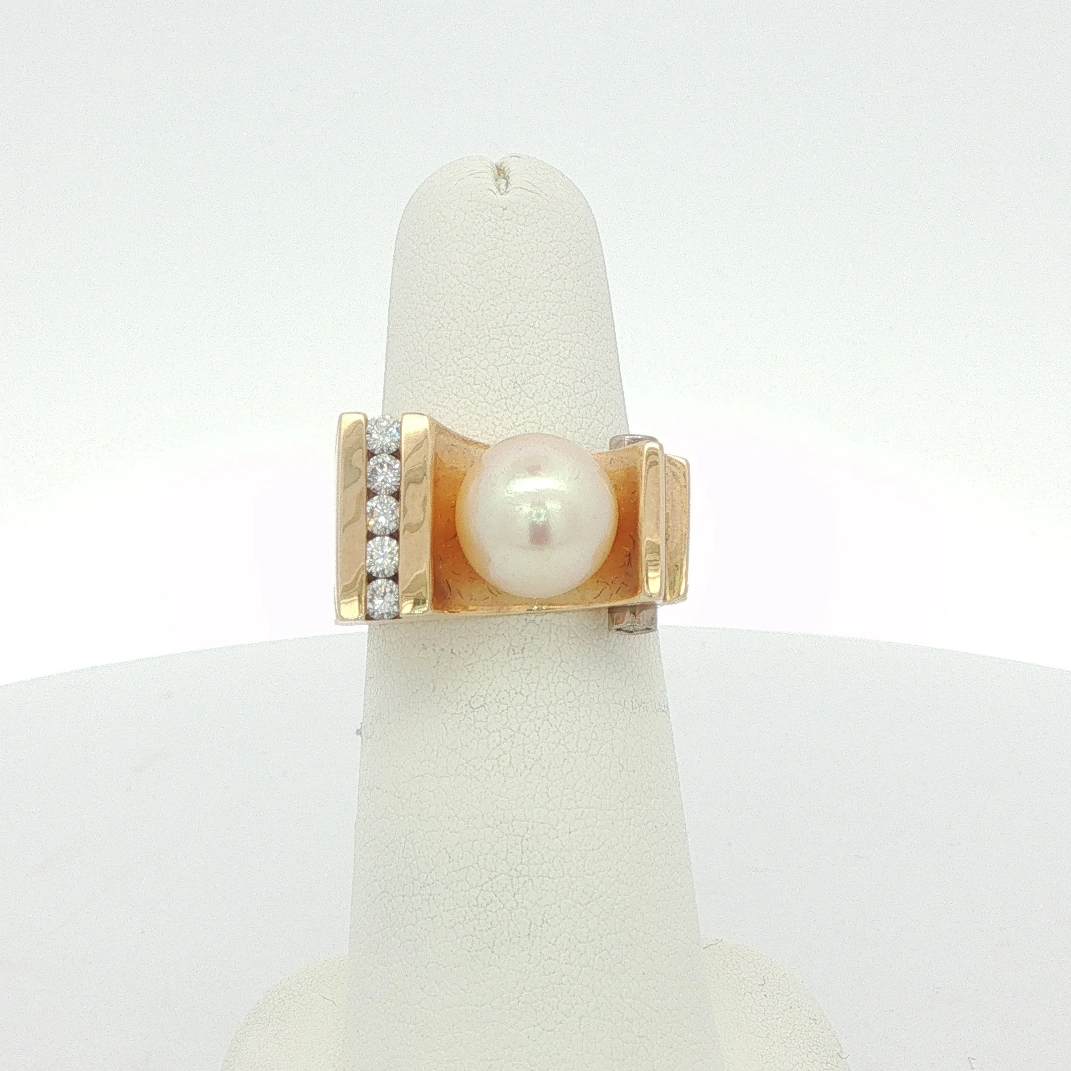 Statement 14k Pearl & Diamond Ring