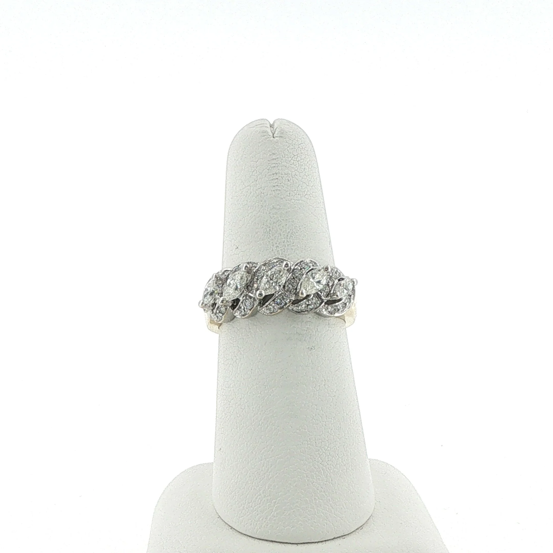 14K Yellow Gold Marquise & Round Diamond Band