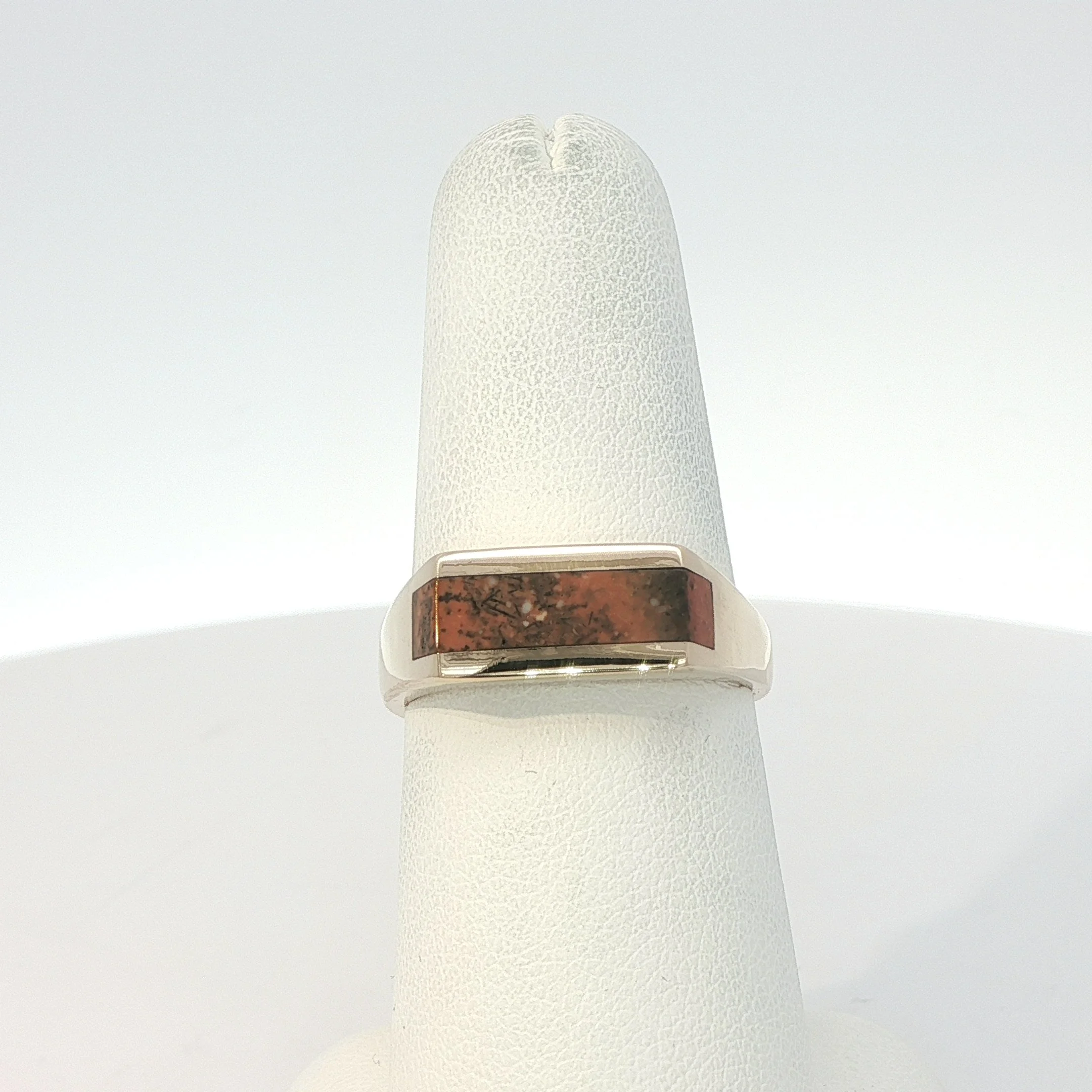 14k Yellow Gold Quarter Inlay Ring