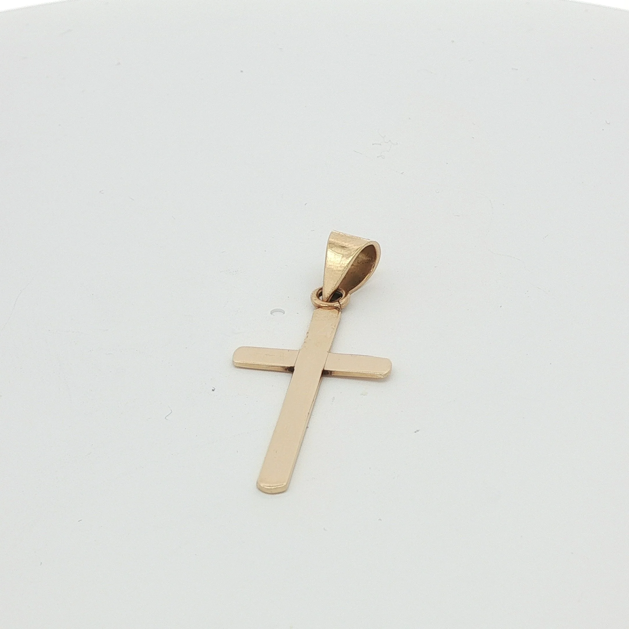14k Yellow Gold High Polished Cross Pendant