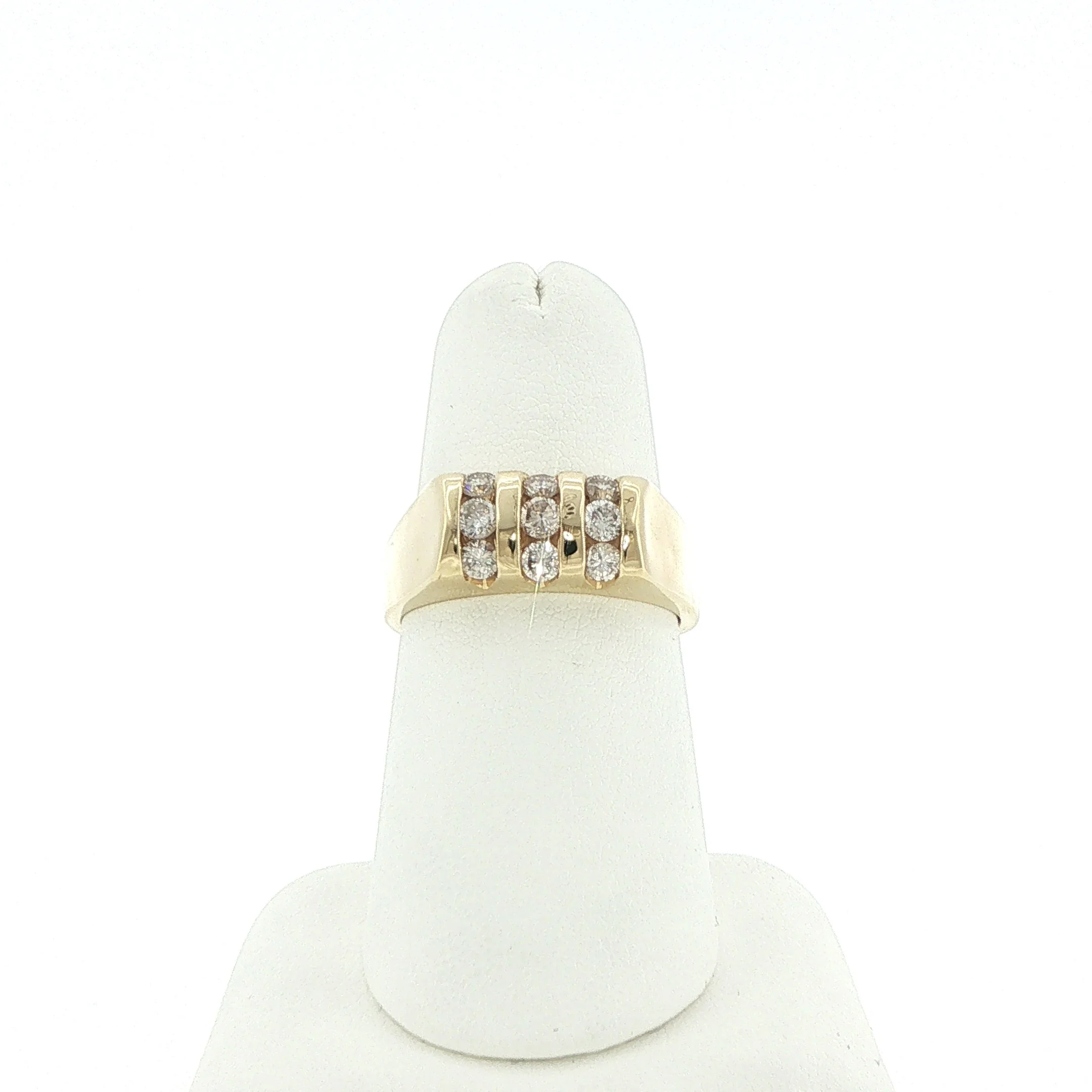 14k Yellow Gold Channel Diamond Band