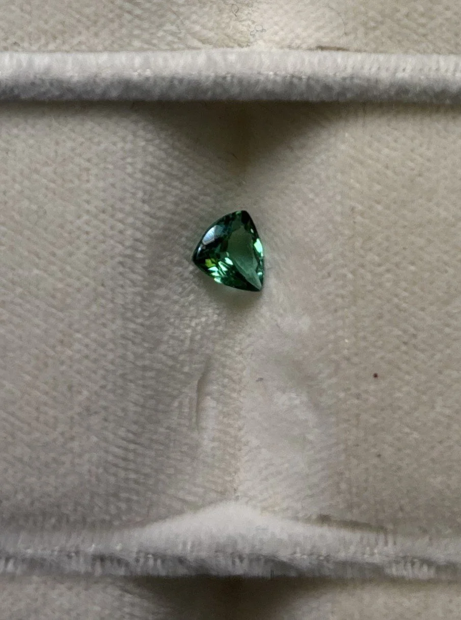 Light Green Tourmaline Trillion Cut