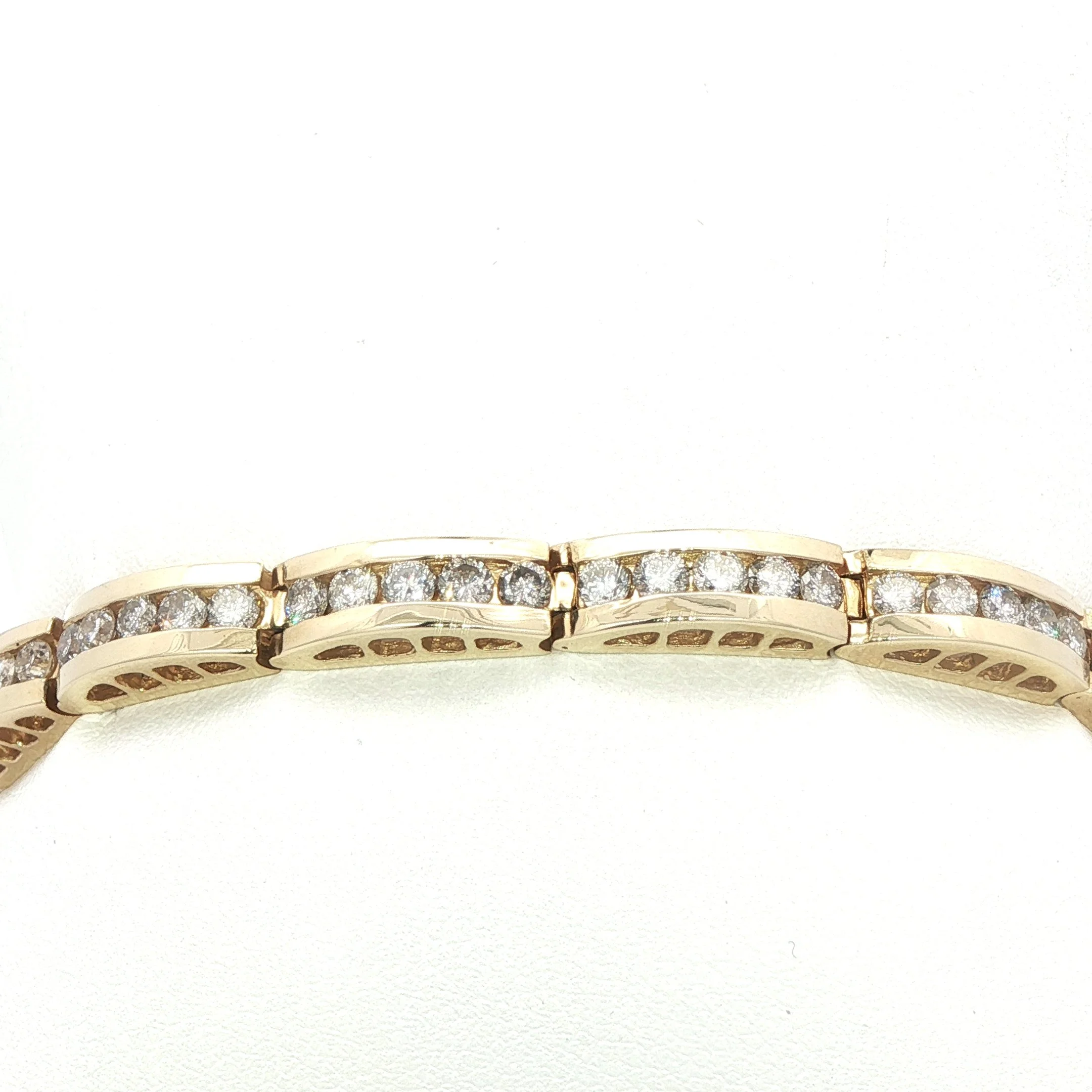 14k Channel Set Round Diamond Bracelet