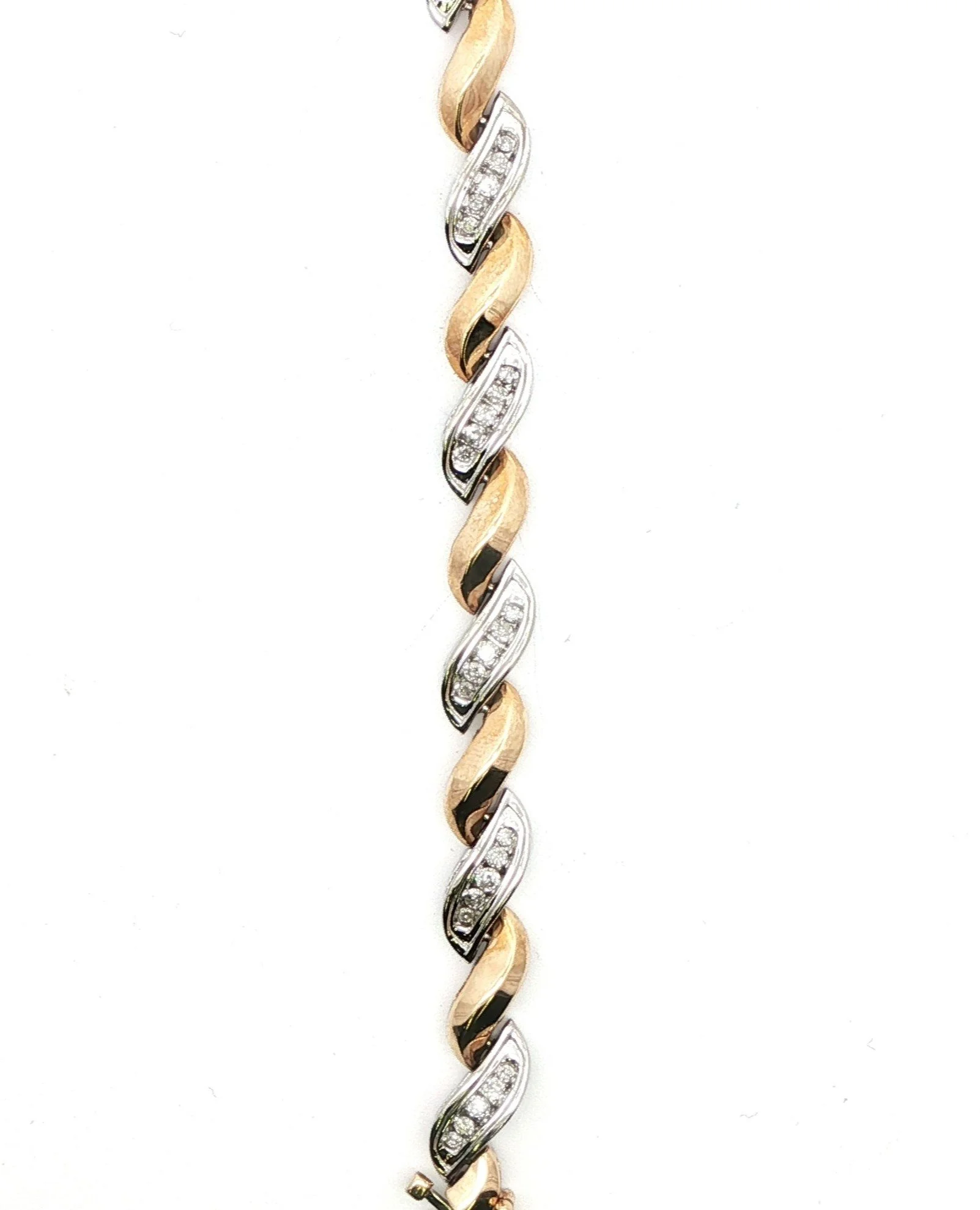 10k Two Toned Diamond Bracelet