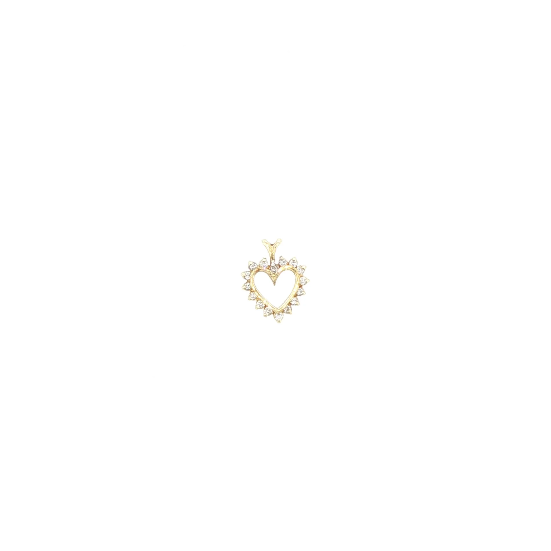 14k Yellow Gold Diamond Heart Pendant
