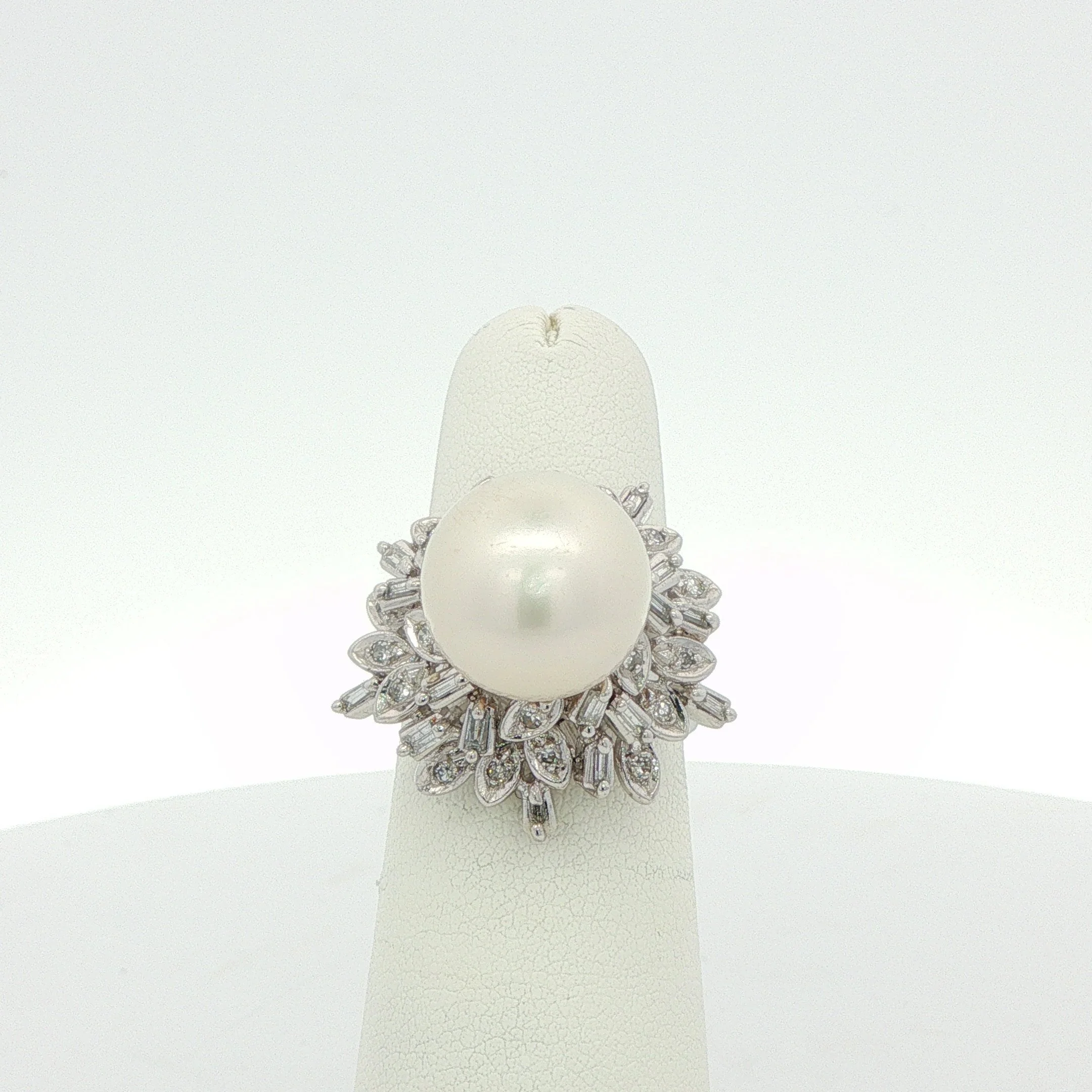 Platinum Cocktail Pearl Ring