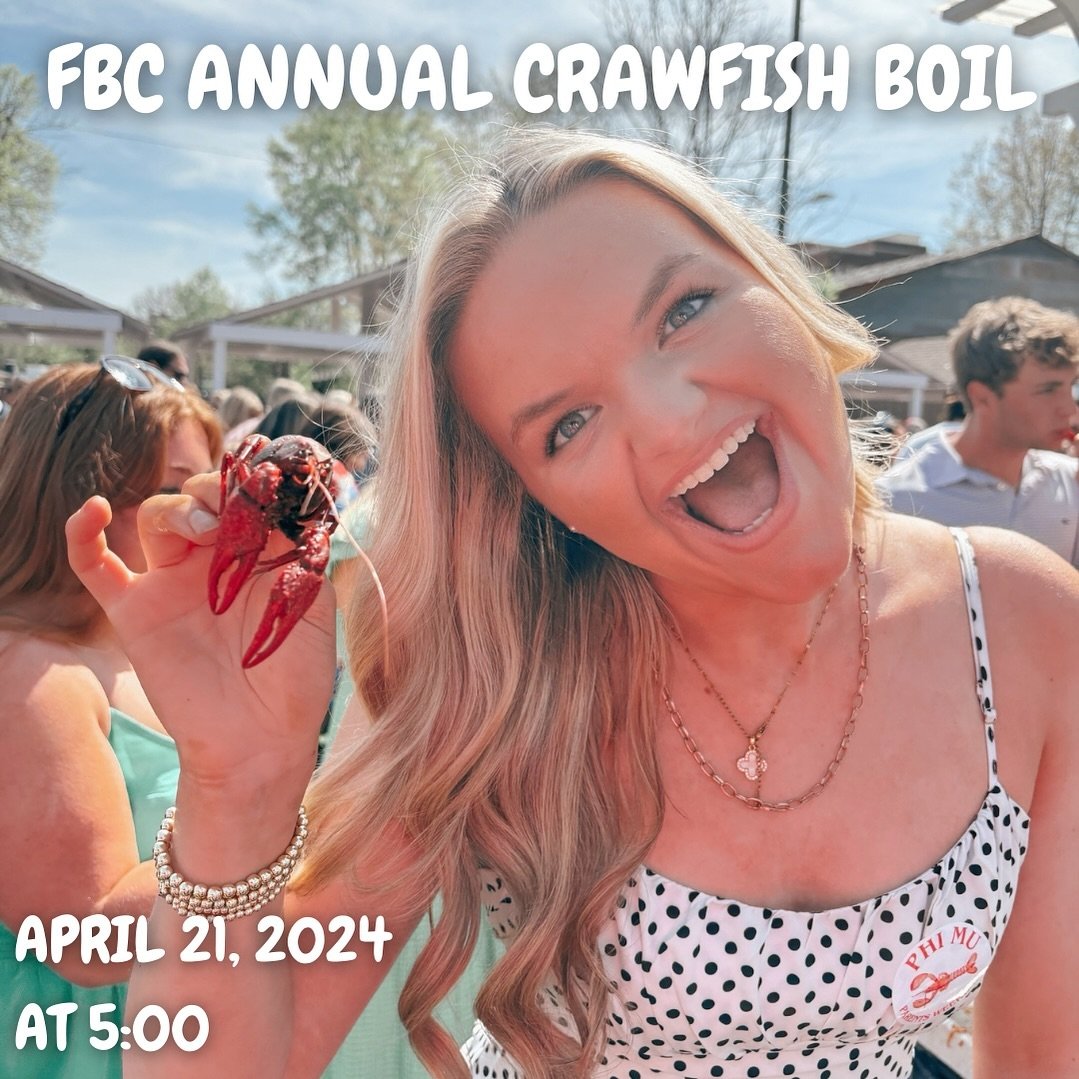 FBC crawfish boil today! 
hope to see y&rsquo;all there at five! 😊