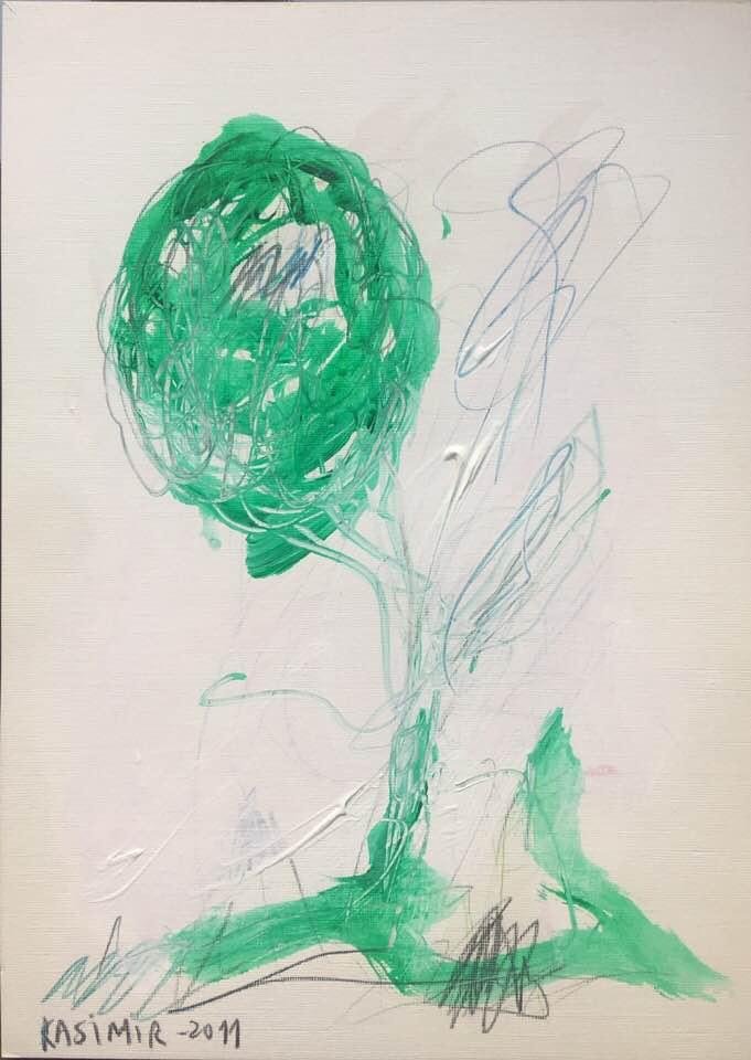 "Green Death / By Cy By (IV)", for Cy Twombly