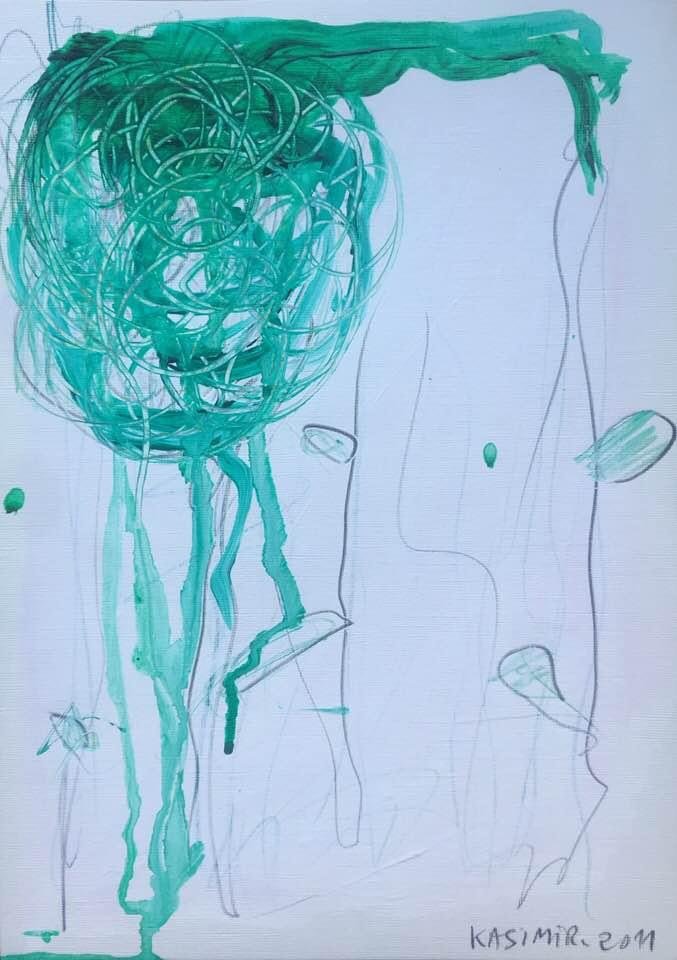 "Green Death / By Cy By (VIII)", for Cy Twombly