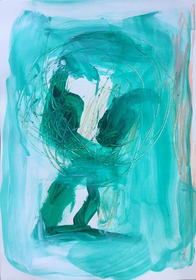 "Green Death / By Cy By (IX)", for Cy Twombly